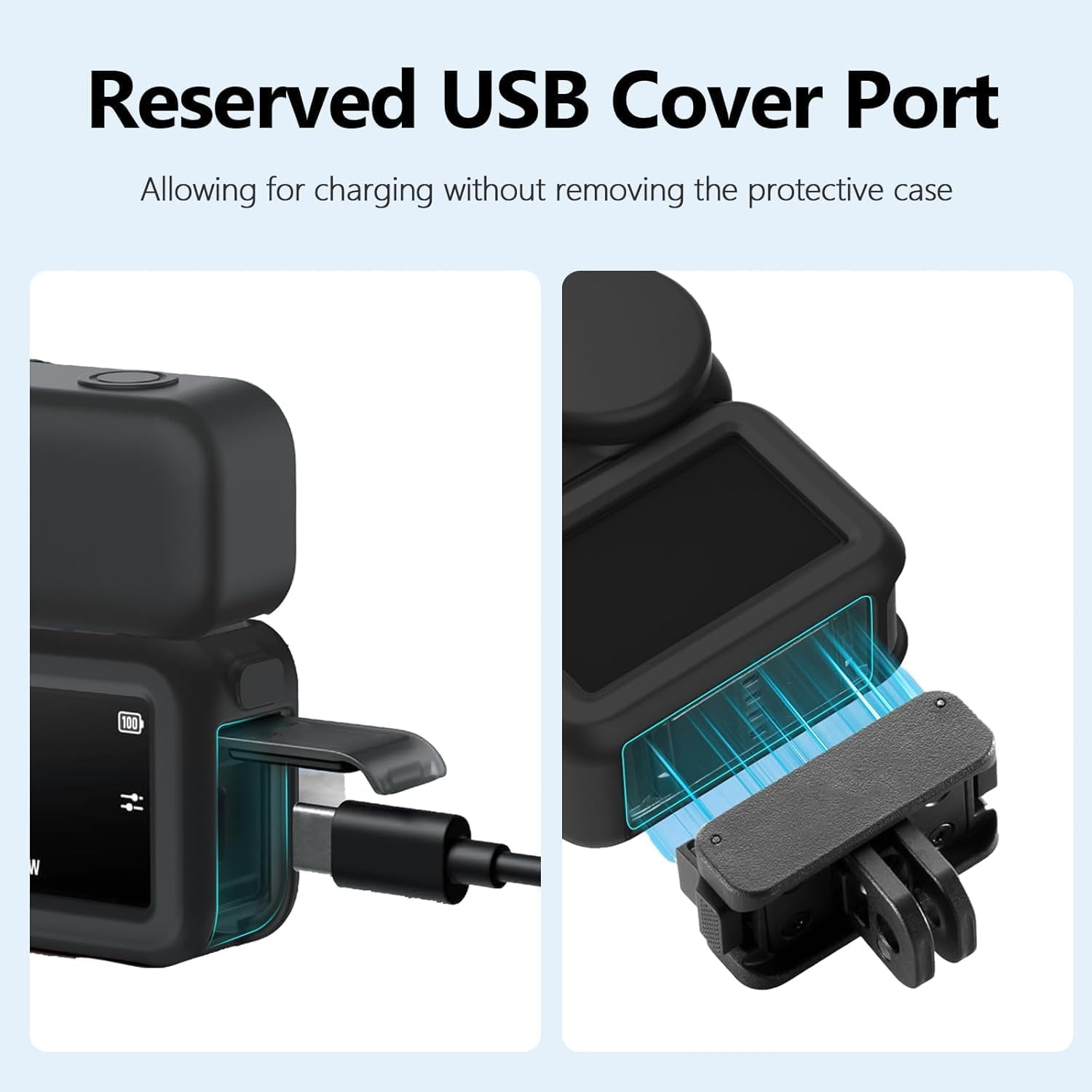 Protective Frame Accessories Kit Compatible with DJI Osmo Nano - Frame Case, Silicone Protective Case, Tempered Glass Screen Film, Mini Tripod image number 4