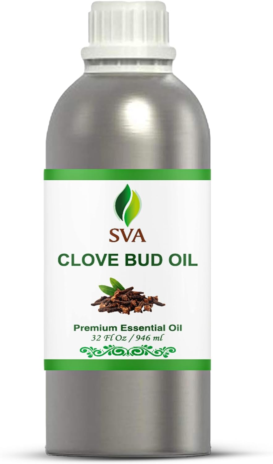 SVA Clove Bud Essential Oil 32 Oz 100% Pure Natural Undiluted Premium Therapeutic Grade Oil Huge Bottle for Skin, Teeth, Diffuser, Aromatherapy image number 4