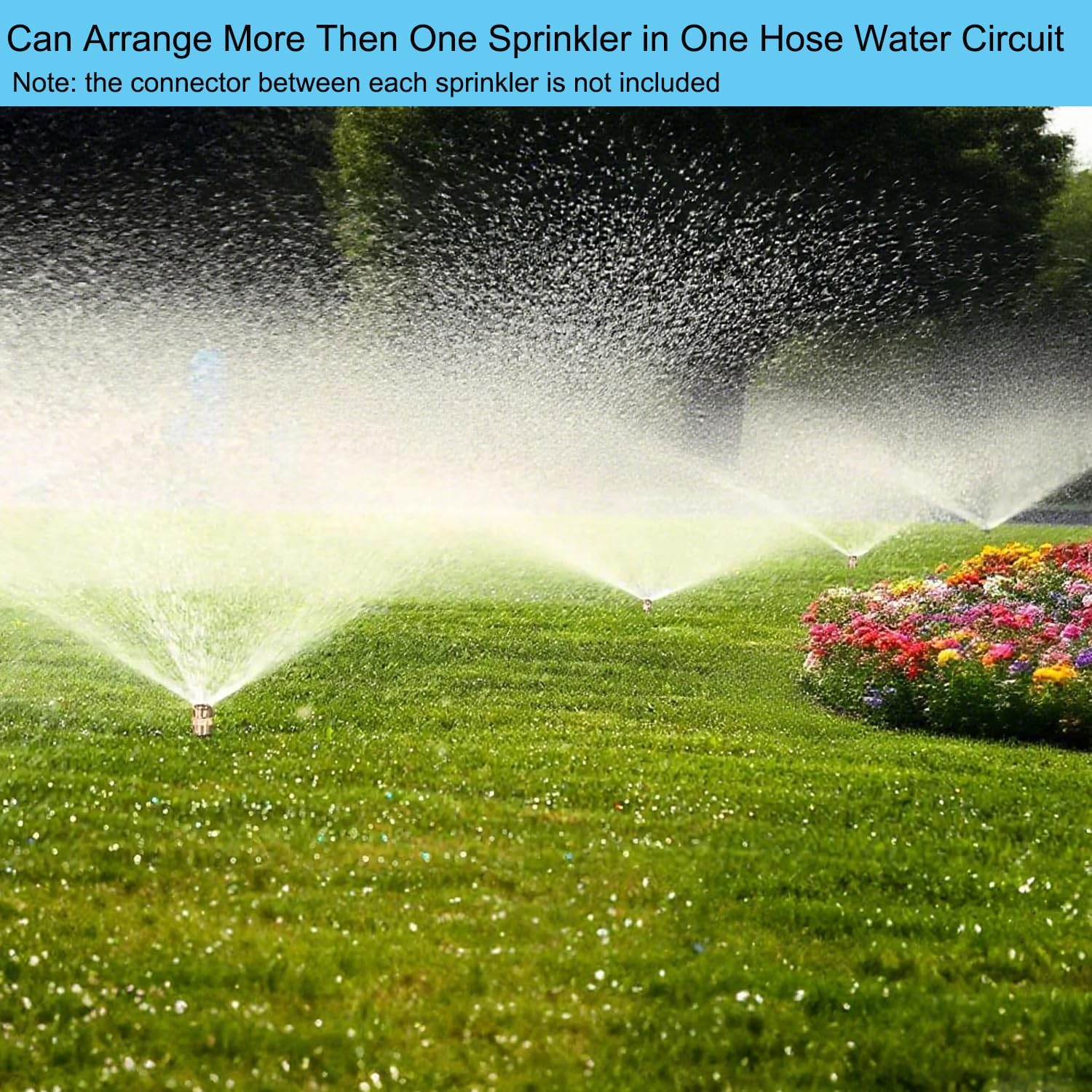 Winbay Metal Lawn Sprinkler, Automatic Brass Sprinkler with Spike Base, 360 Degree Adjustable Sprinklers Nozzle, Large Area Coverage for Lawn Grass Patio Garden Irrigation image number 1