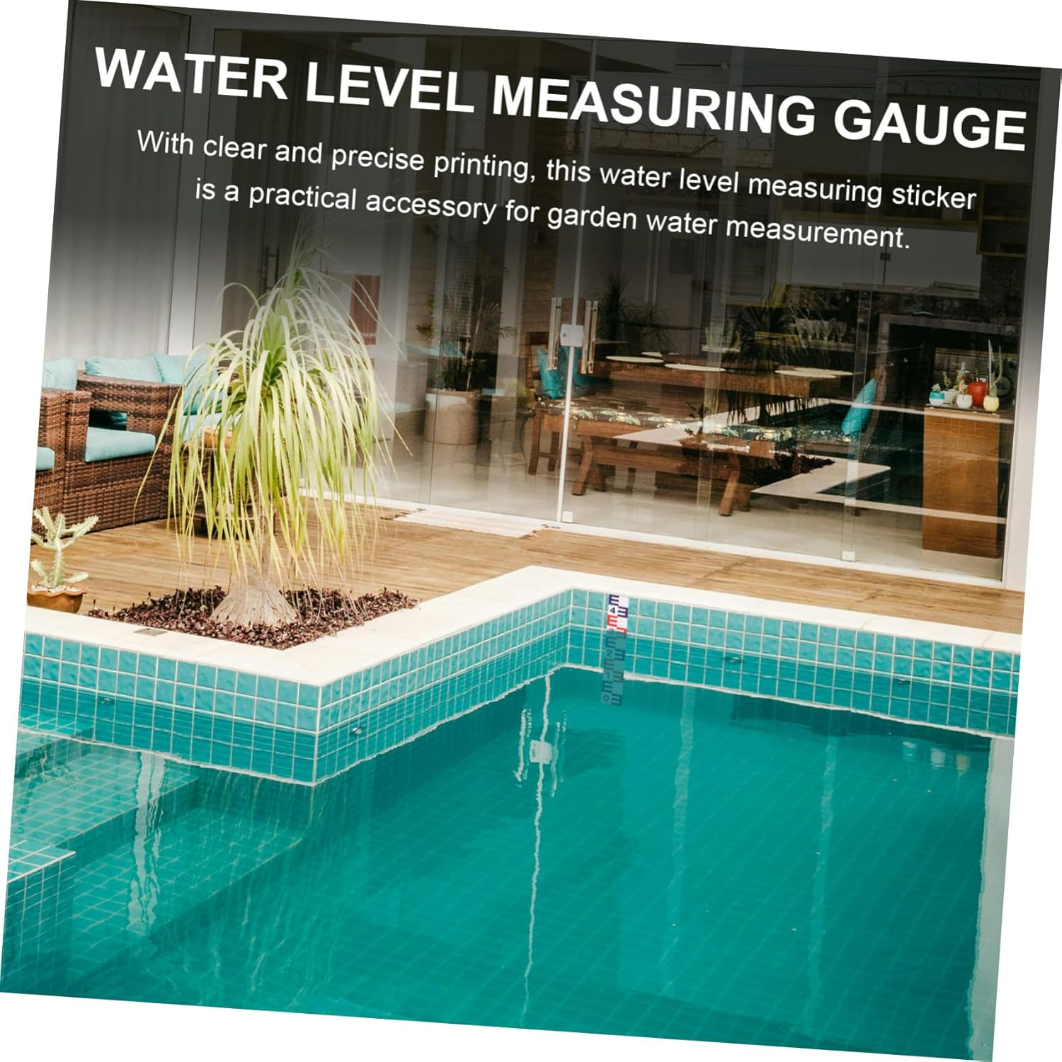 Abaodam Reflective Self-Adhesive Water Level Gauge Sticker Corrosion-Resistant Measuring Decal for Accurate Pool Depth and Garden Water Measurement image number 4