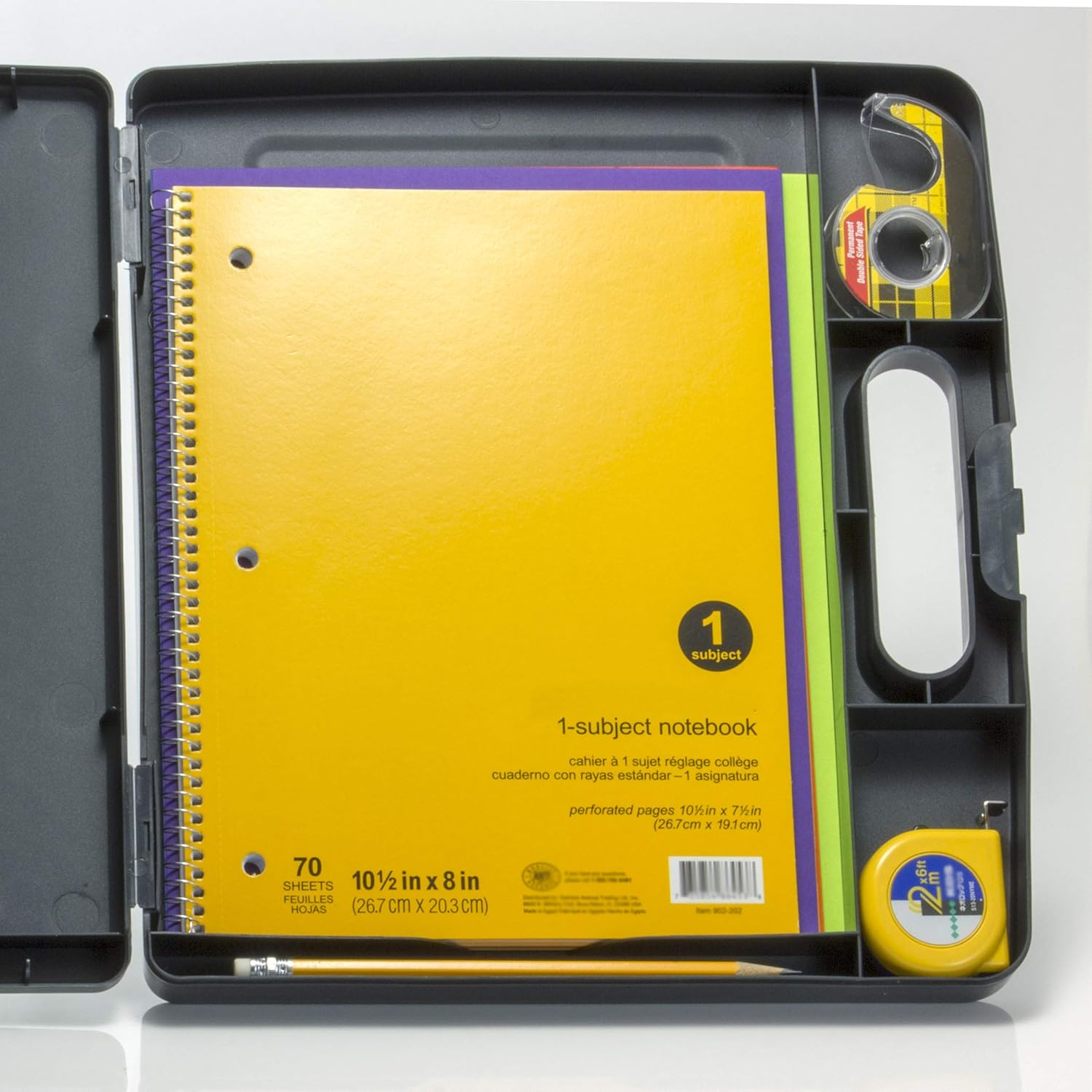 Officemate Clipboard Box for Activities with Dry Erase Board, Letter/A4 Size, Charcoal (83383) image number 3