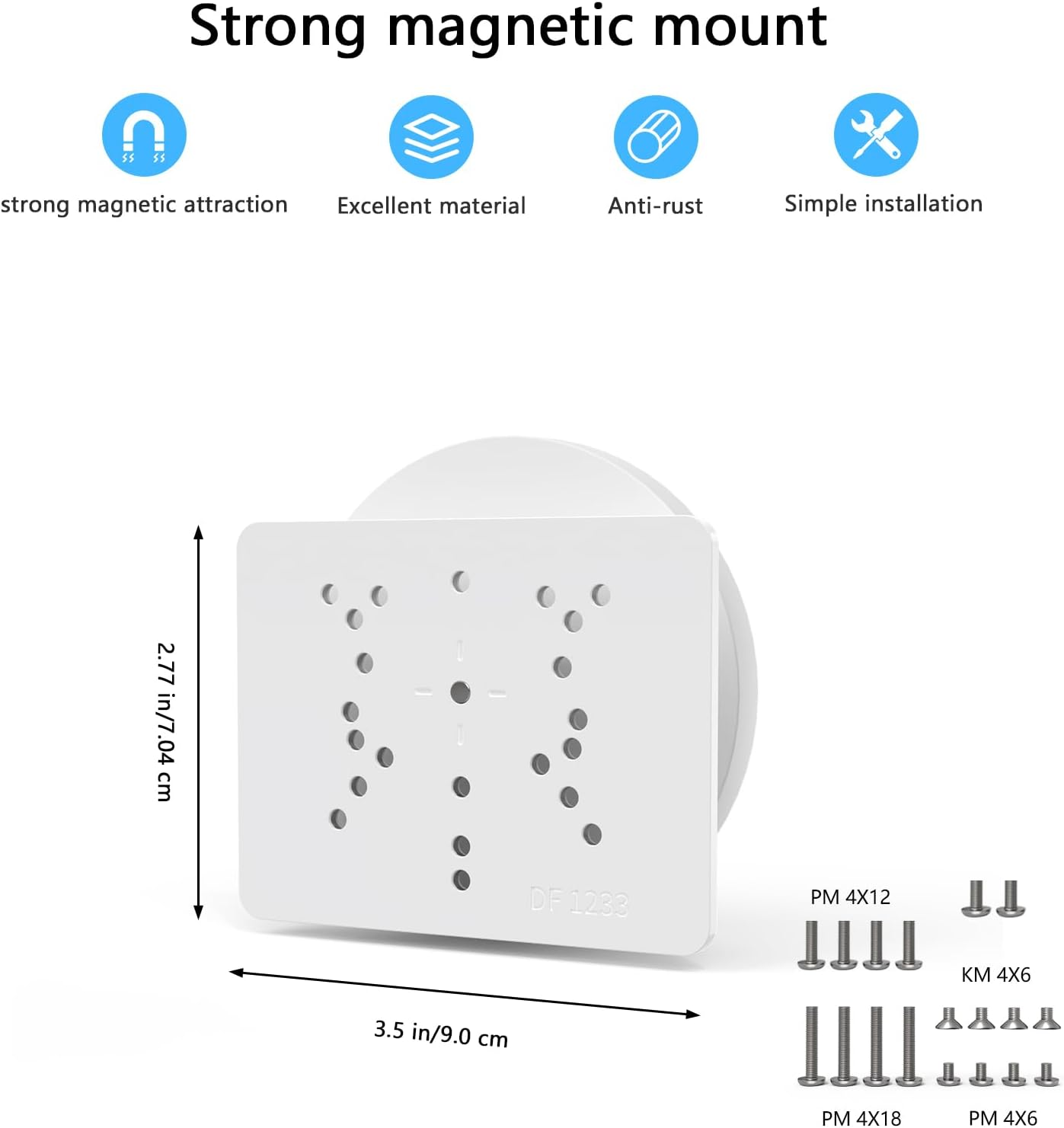 HOLACA Magnetic Mount Compatible with AOSU, ANSQUE, Cinnado, Eufy, Reolink, SEHMUA, Tapo Security Camera, Mount Bracket for Solar Security Camera (Camera NOT Included), White image number 3