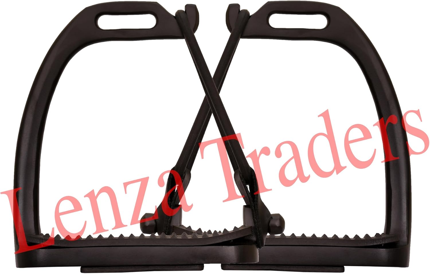 Peacock Matte Black Safety Stirrups S Steel with Black Treads Horse Stirrups Equestrian Safety Riding Adults/Childerns