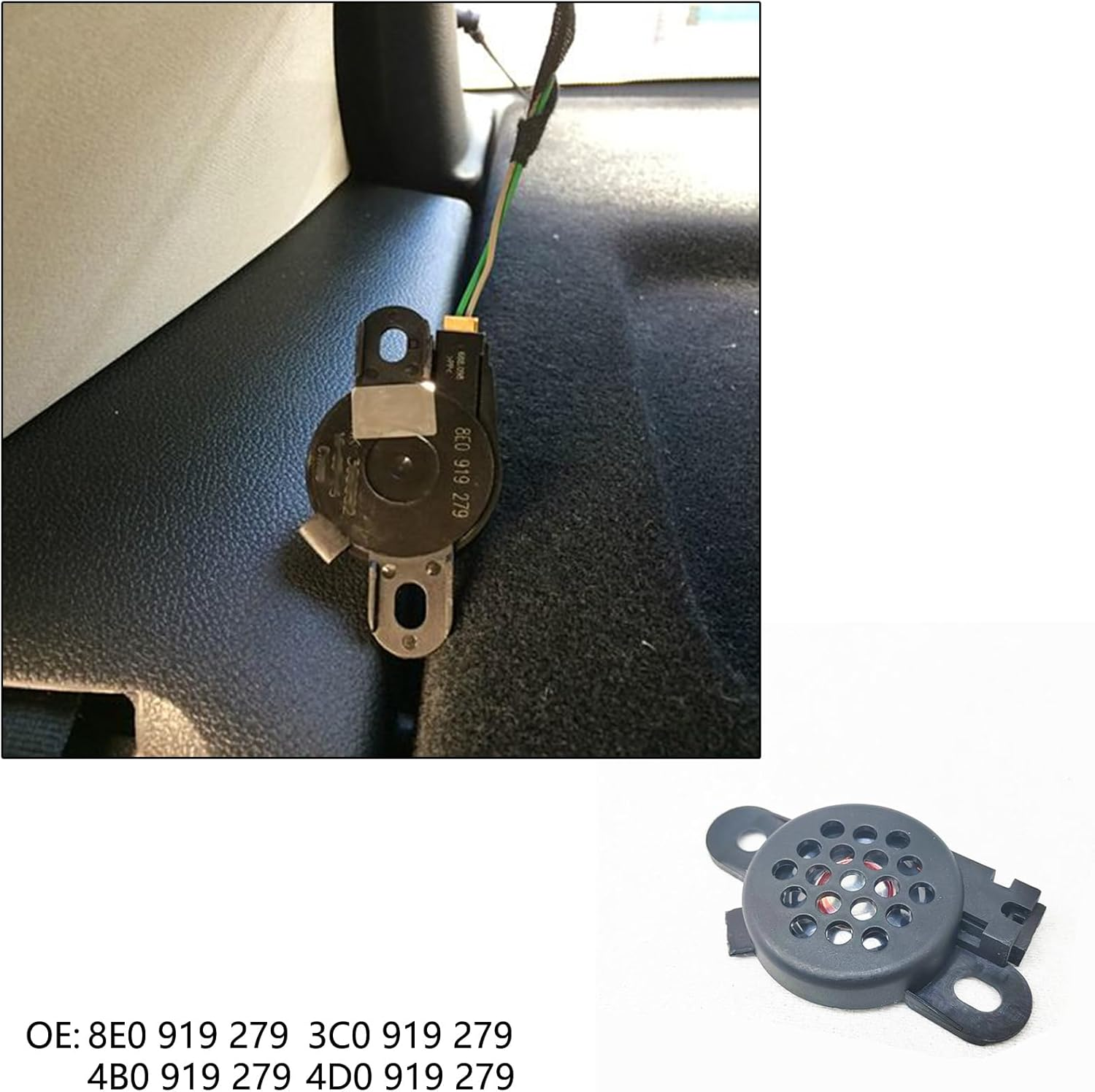 Car PDC Parking Warning Buzzer Speaker Reversing Alarm with Wiring OE: 8E0919279, 5Q0919279 image number 1