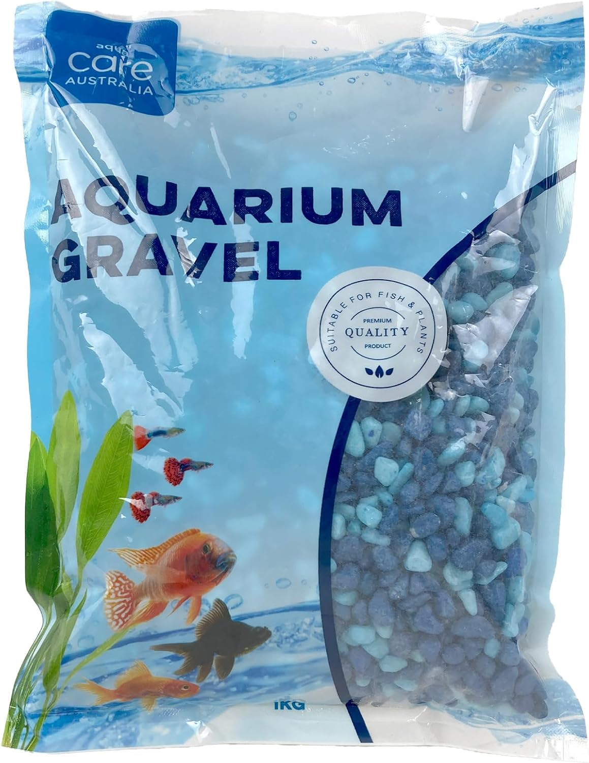 Aqua Care Aquarium Gravel Blue 1Kg, 3-5Mm - Suitable for Freshwater and Saltwater Fish Tanks, Aqua Safe, Aquarium Decorative Gravel image number 1
