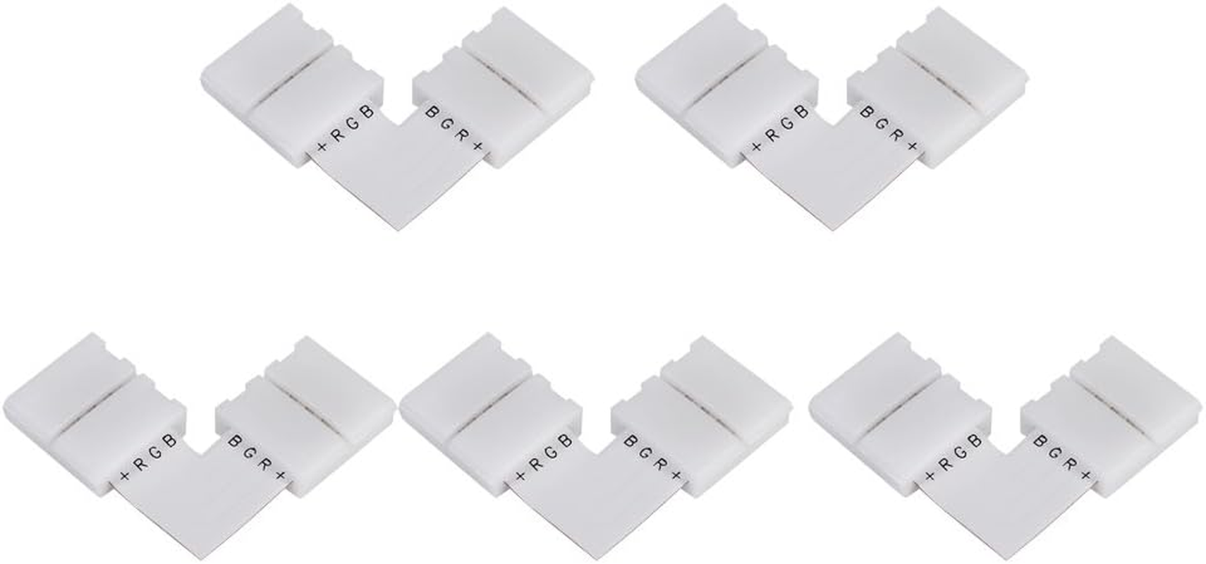5Pcs L Shape 4Pin 10Mm Solderless Corner Connectors Adapters for RGB 5050 LED Strip Lights image number 1