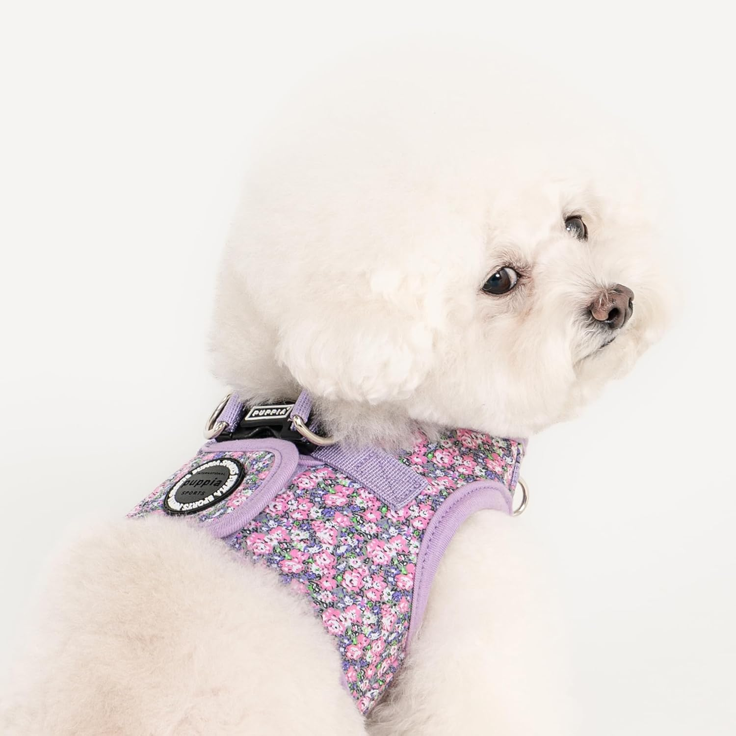 Puppia Kealoha Dog Vest Harness B (Step-In) Fashionable Flower Pattern Spring Summer Harness for Small and Medium Dogs, Violet, Large image number 6