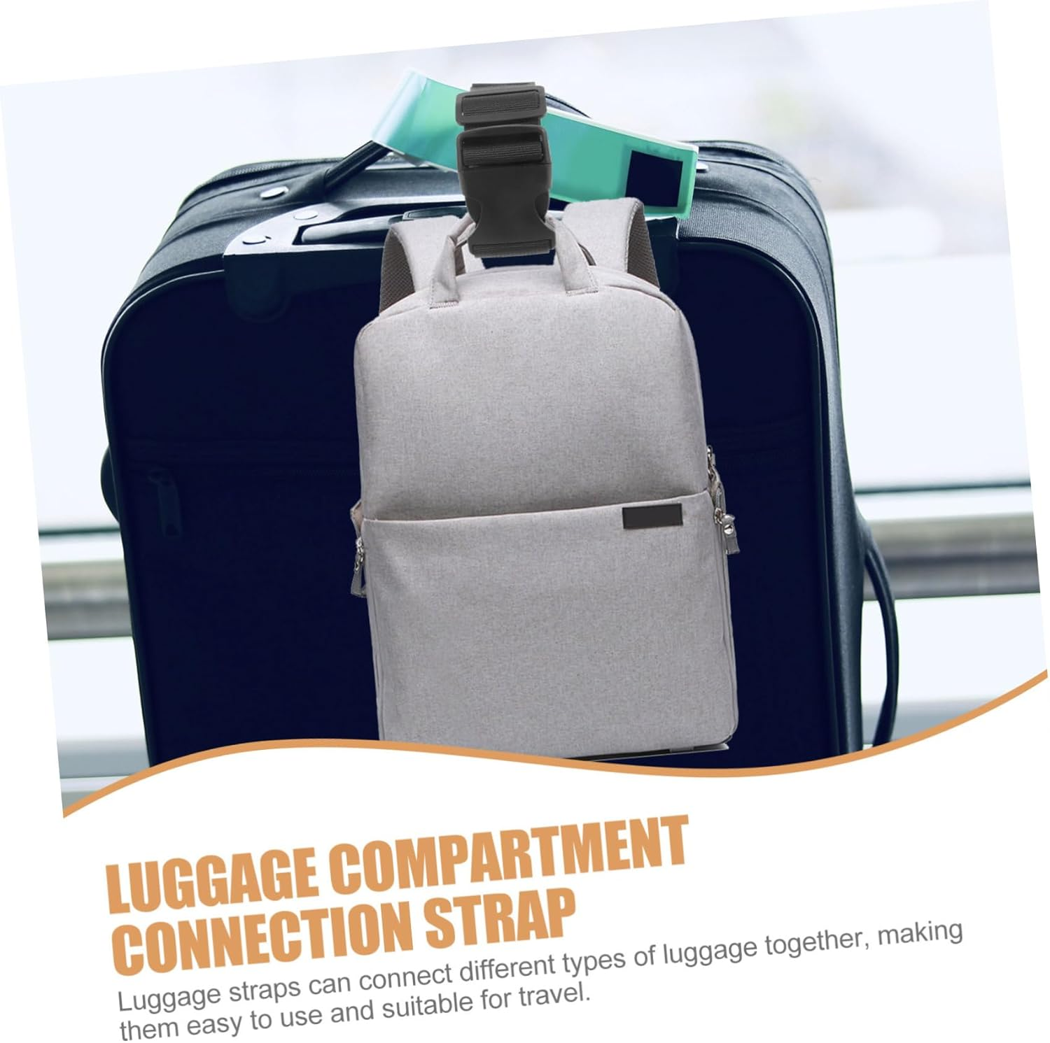 TOVINANNA 4Pcs Adjustable Luggage Connection Straps for Suitcase Travel Luggage Connector Straps to Add Backpack Bag Material image number 2