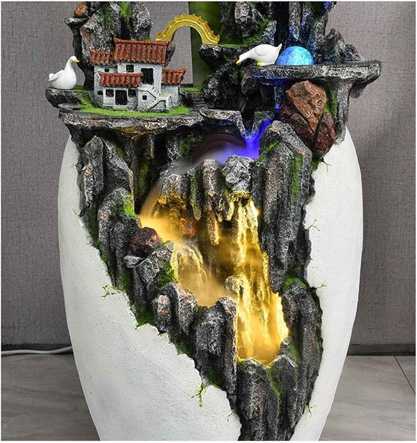 Outdoor Fountain Living Room Water Decoration, Evergreen Bonsai, Home Porch Courtyard Landscape, Circulation