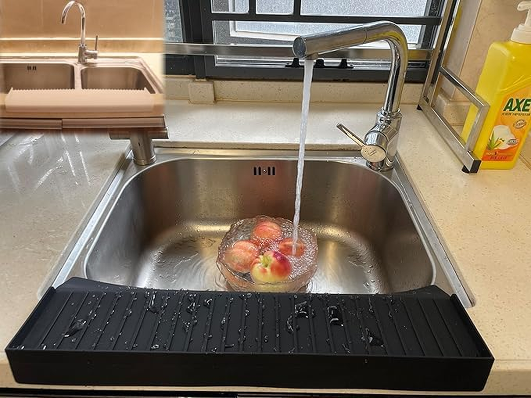 WEZCHUGHAOL 20&rsquo; Silicone Edge Protector, Kitchen Edge Guard, Splash Guard for Bathtub Sink, Sink Granite Quartz Protector, Adjustable Countertop to Fit Various Kitchen (Gray) image number 3