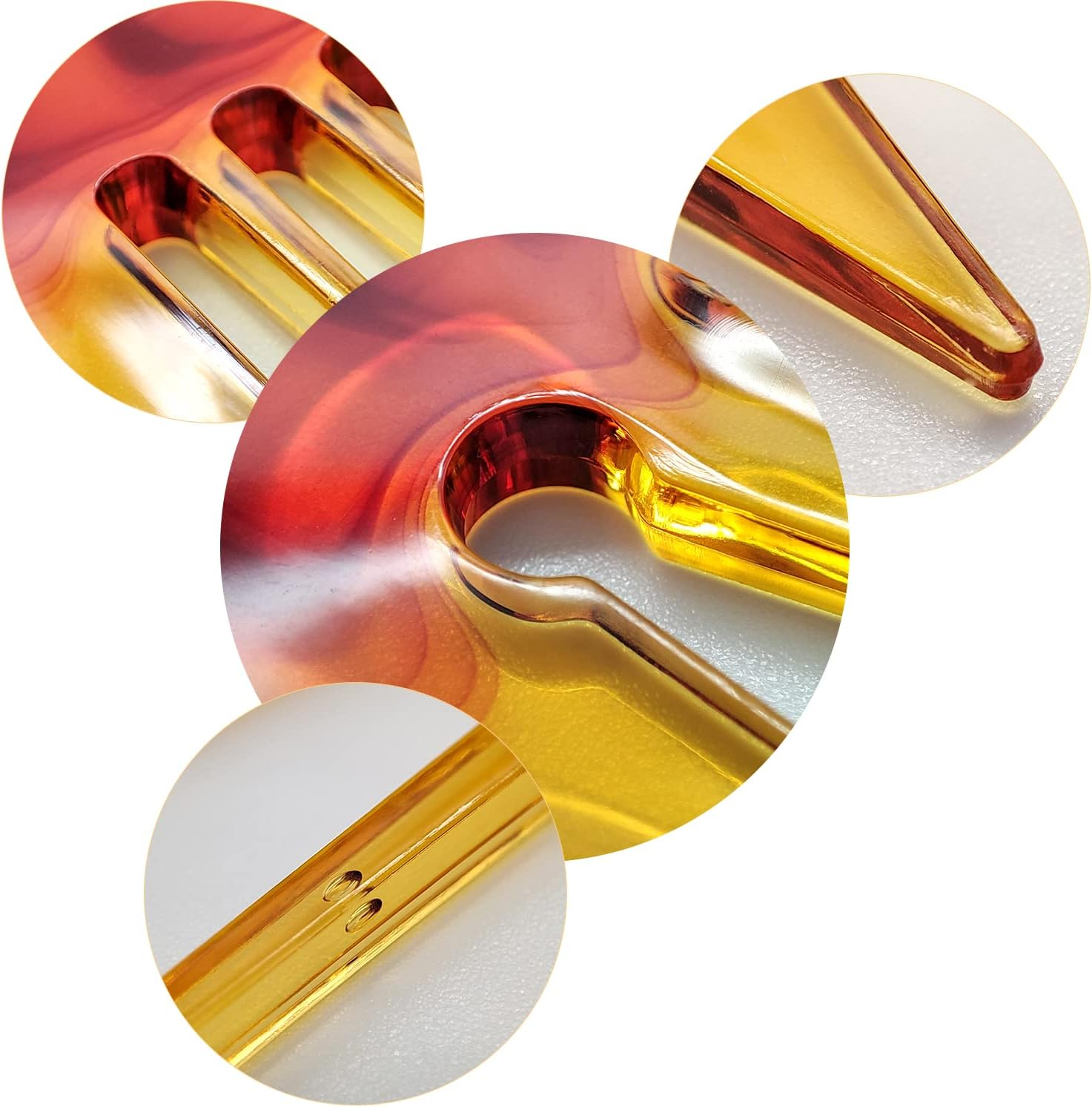 Losaria Hair Pick Comb, 3 in 1 Fish Tail Bone Shape Professional Stylist Comb, Amber (Hairdressing Salon, Home Personal Application, All Kinds of Hair Styling) image number 3