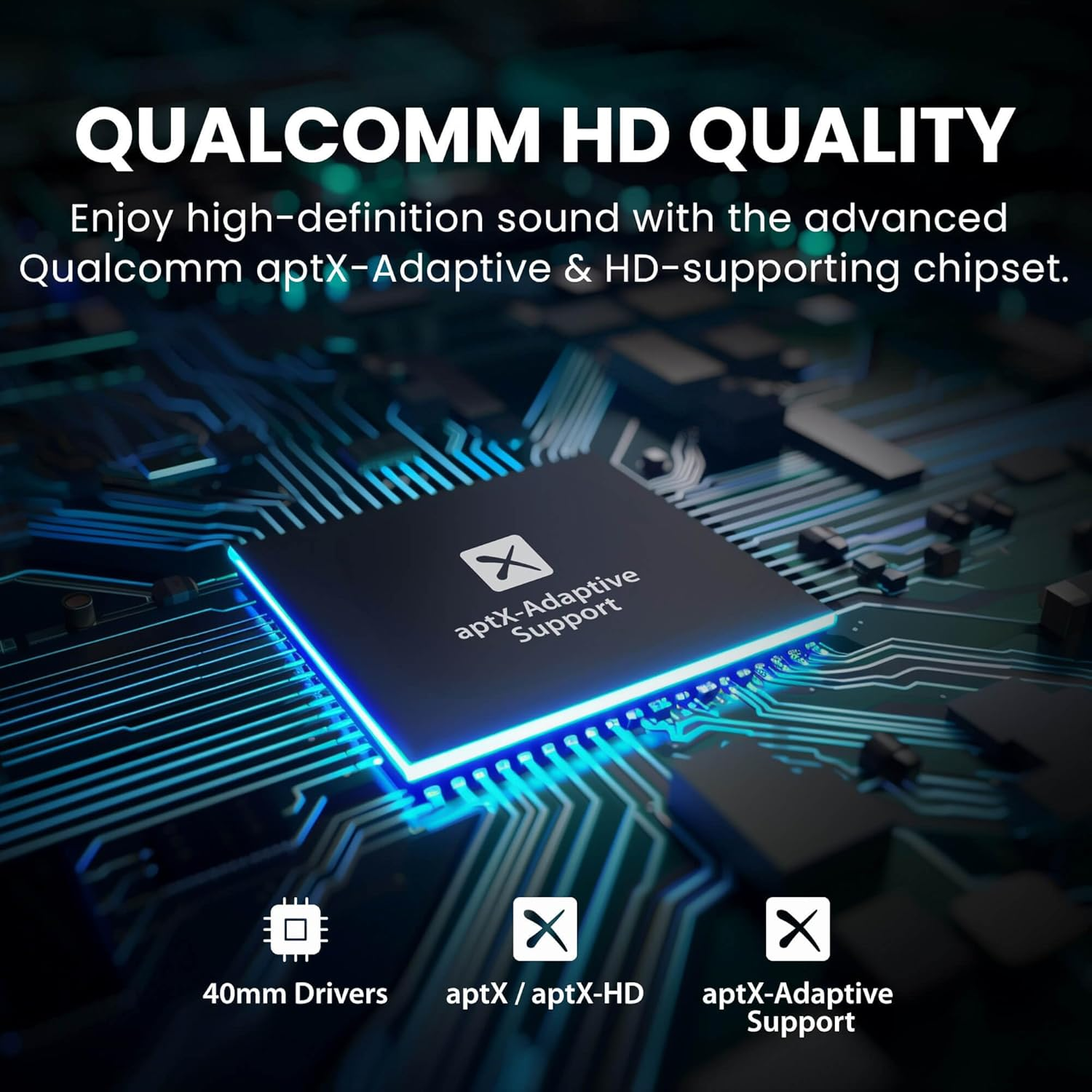 Avantree Audition 3 - Bluetooth 5.3 Over-Ear Headphones with Wireless Charging Dock, Compatible with Samsung Smart Tvs, 50H Long Battery Life, Aptx-Adaptive, Clear Voice & Boosted Volume image number 2