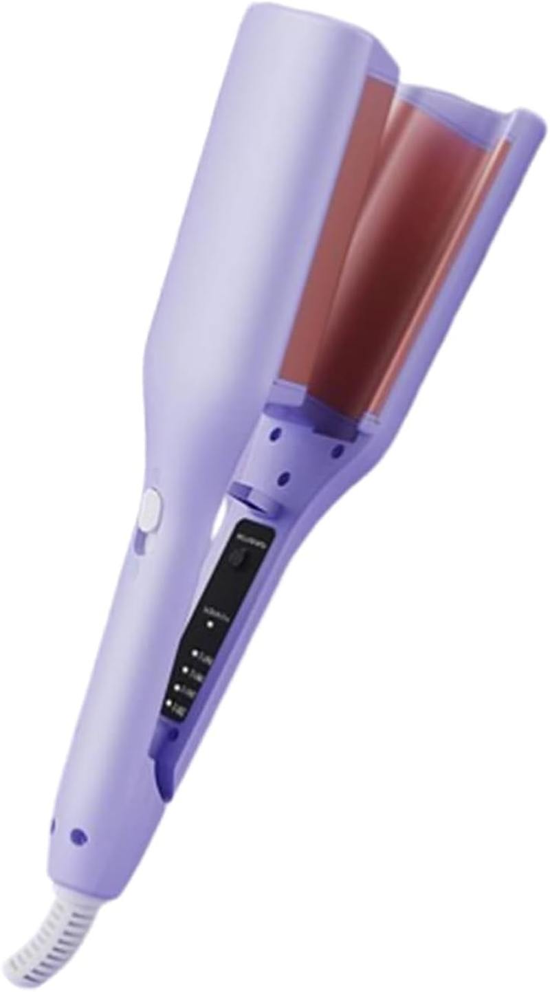 Hair Styling Tool with Negative Ionic Technology French Curls Iron Anti-Scald Waver Hair Crimper 3D Curling Iron for Quickly Creating for Travel & Home (Pink)