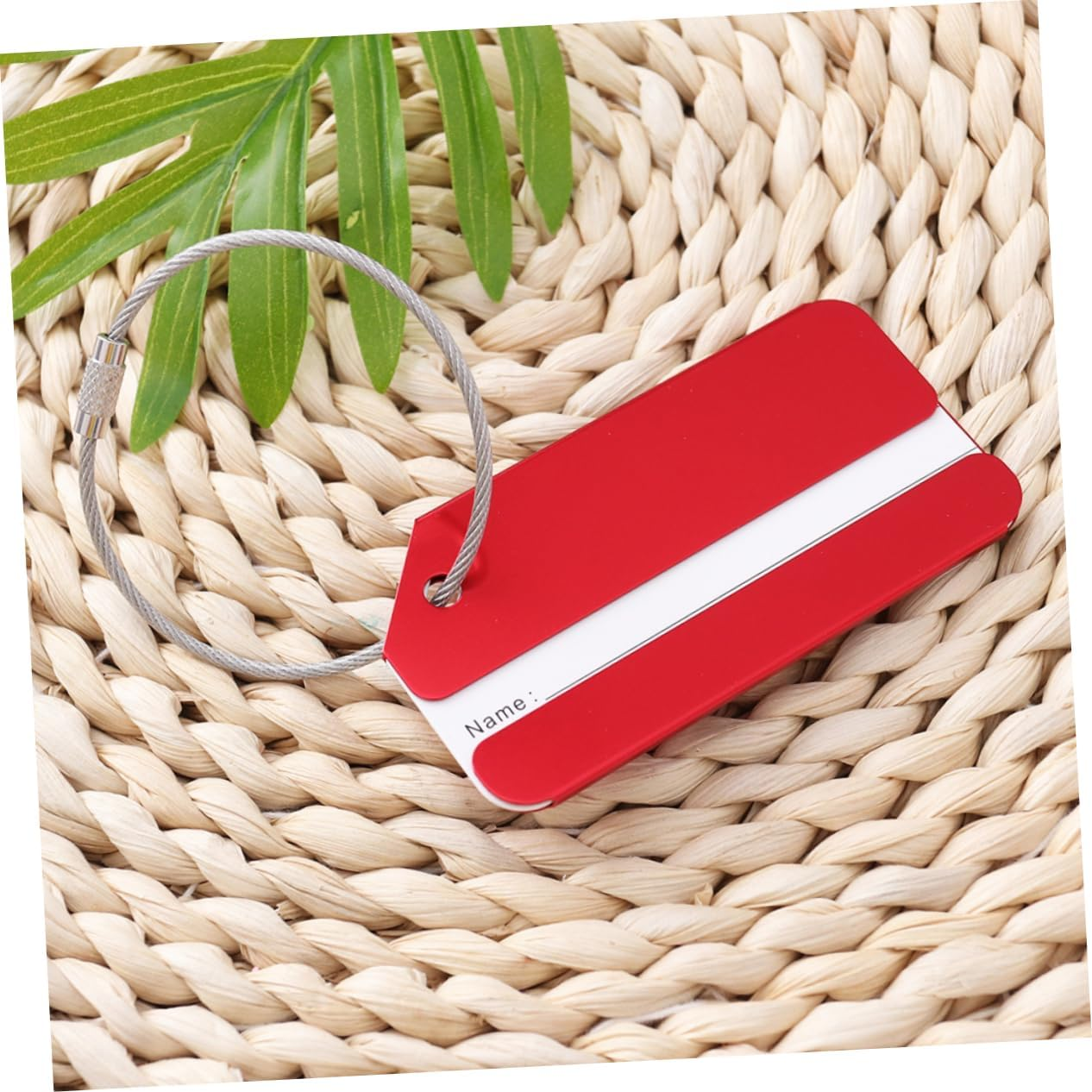 LIGIGWASH 15Pcs Red Aluminum Luggage Tags Baggage Name Labels for Suitcases Travel Handbag Identification Tags image number 4