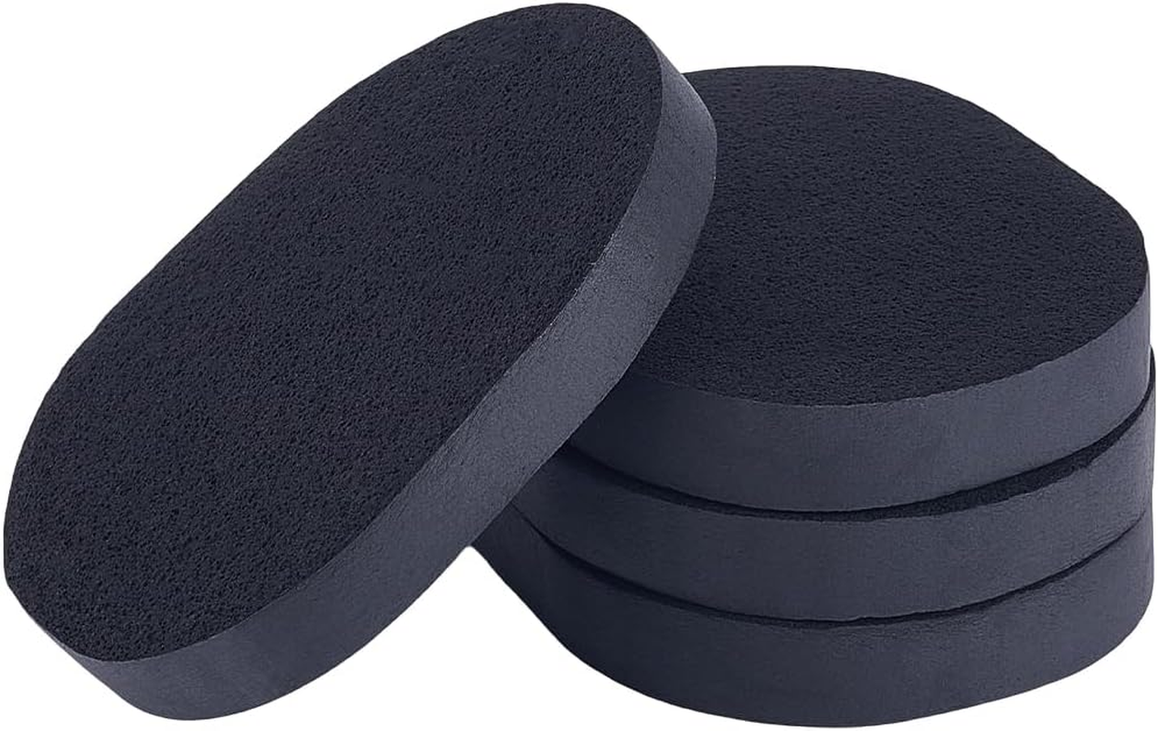 GORGECRAFT Pack of 4 Face Wash Sponges Reusable Sponges for Make-Up Removal Oval Facial Cleansing Sponge Black Makeup Sponges for Foundation Daily Cleaning Gentle Peel