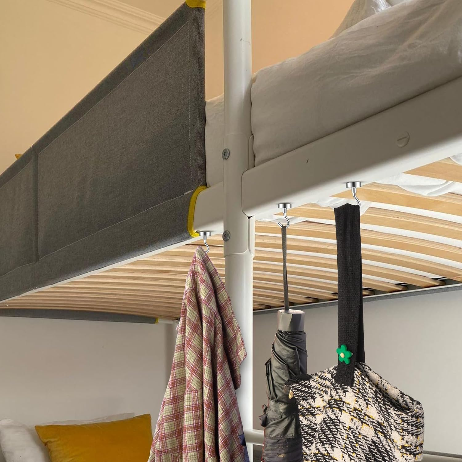 Grtard 6 Pack 25 LBS Magnetic Hooks, Heavy Duty Neodymium Magnet Hooks for Cruise Cabins, Strong Magnetic Hooks for Hanging, Magnets with Hooks for Kitchen, Workplace, Office image number 3