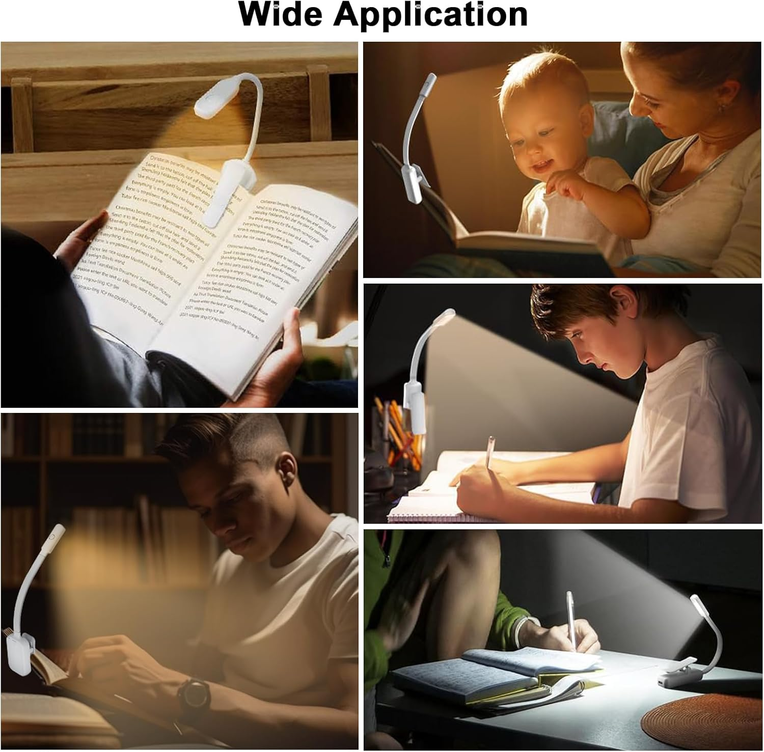 YQQZQ Reading Light,Aaa Battery Clip-On 3 Colors Dimming Led Light,Low Energ Long Runtime,Easy to Carry and Use image number 2