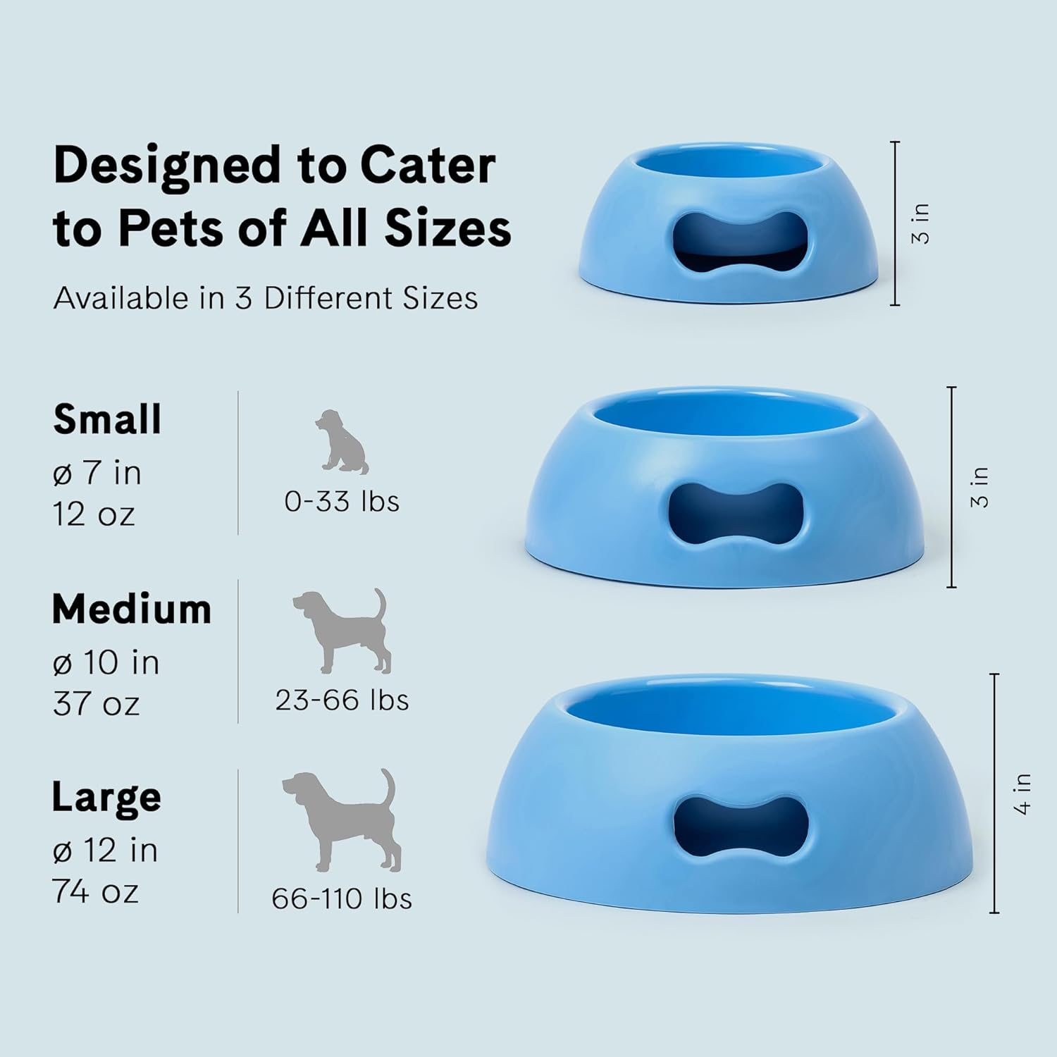 United Pets Pappy Dog Food and Water Bowl Powder Blue Small image number 6