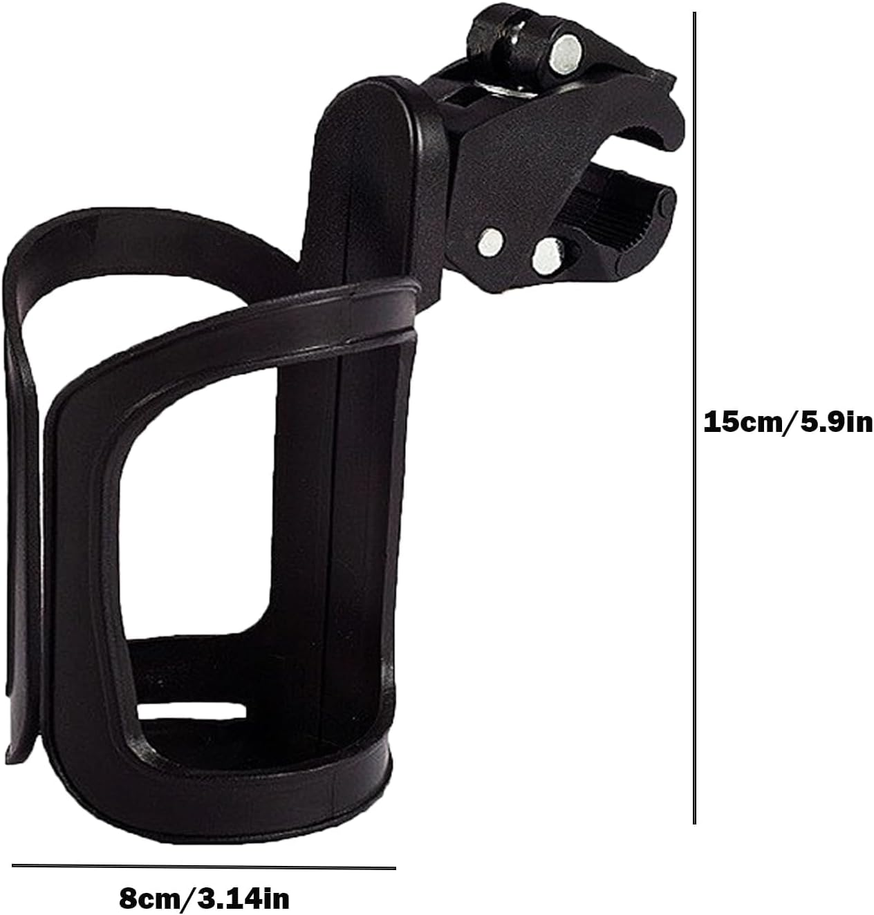 2Pcs Cup Holder Stroller, Cup Holders for Wheelchairs, 360 Degrees Rotation Bike Cup Holder, Stroller Cup Holder, Large Caliber Designed Cup Holder for Walker, Bike, Wheelchair, Walker, Scooter image number 1