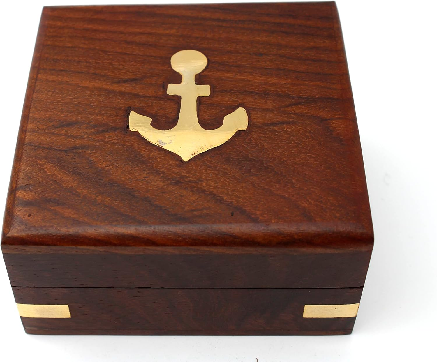 US HANDICRAFTS Brass Compass with Wooden Case Mom to Son Compass &ndash; to My Son Love Mom &ndash; Engraved Compass Mother to Son Gifts Graduation Day Gifts for Son| Brown Antique Bronze image number 6