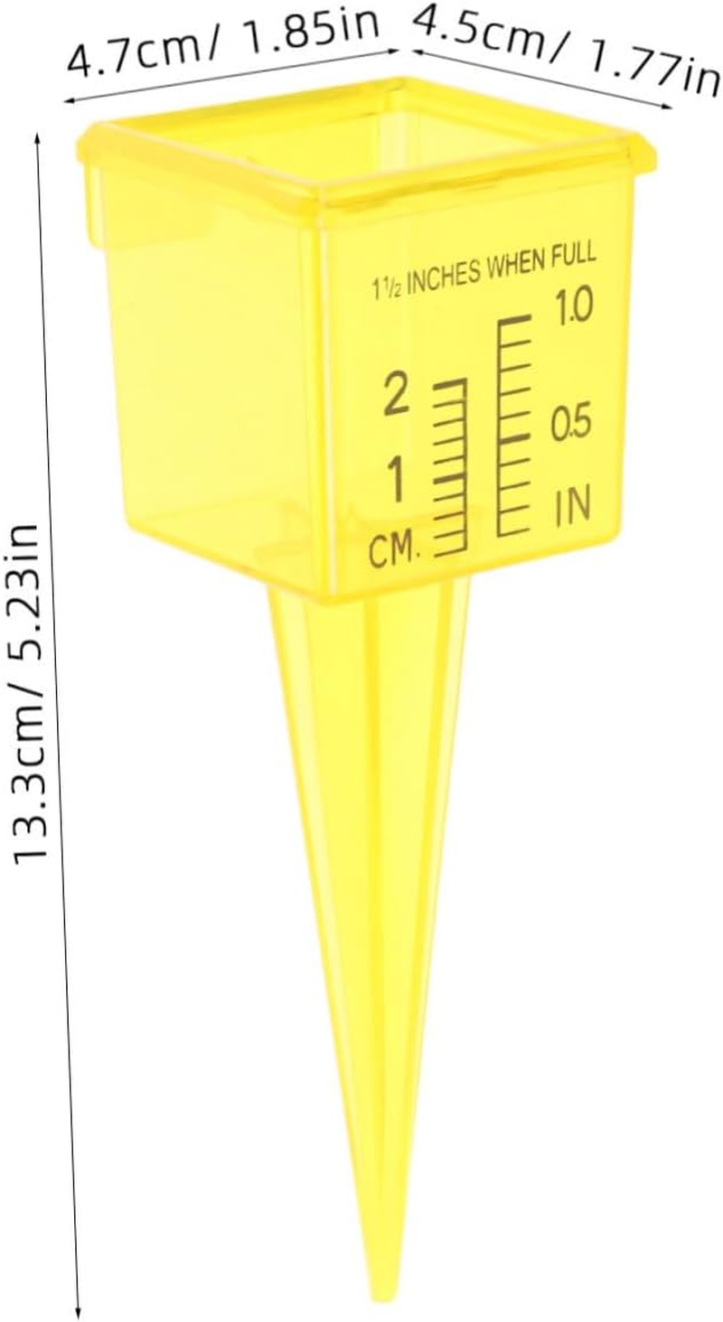 20Pcs Lawn Water Meter Gauge for Water Pressure Auto Empty Rain Gauge Outdoor Rainfall Monitor Outdoor Rain Tube Level Sprinkler Yellow
