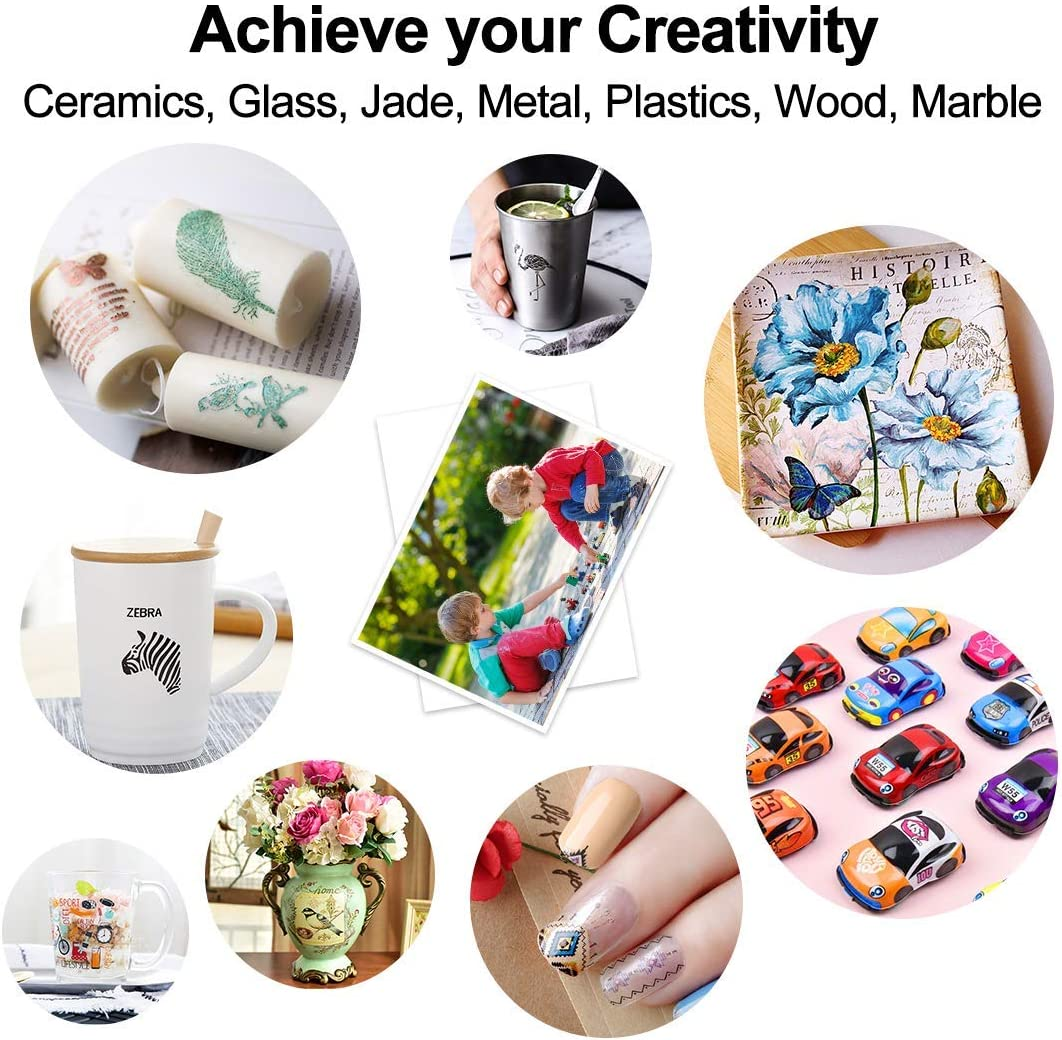 10Sheets Ink-Jet Clear Waterslide Decal Paper for Water Transfer DIY Candle Model Logo image number 2