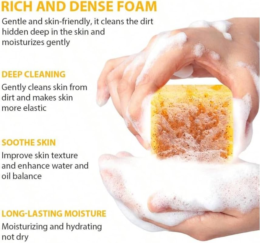 Lemon, Turmeric and Kojic Acid Soap Bar, 100G, Brightening, Face and Body Cleanser.