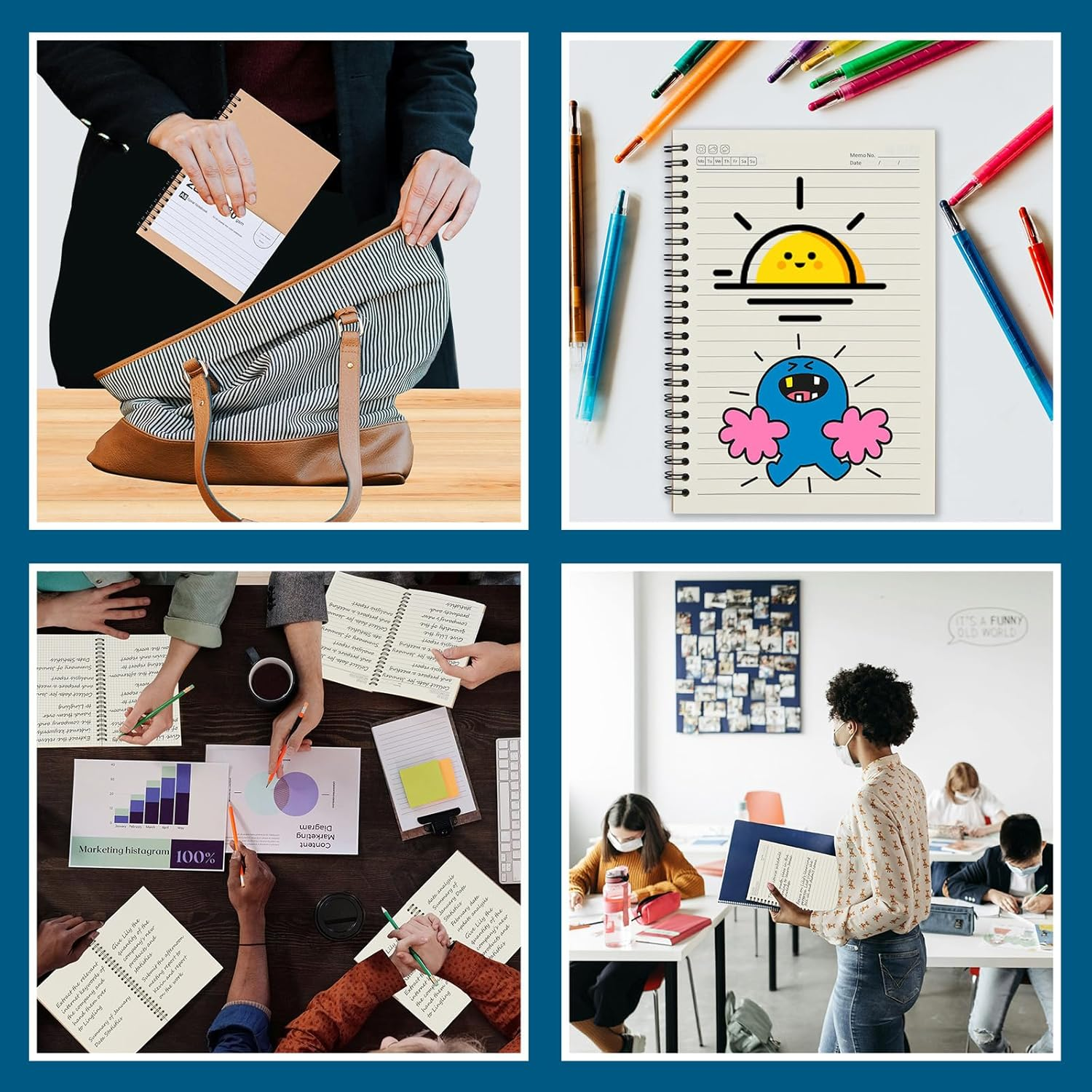 ZCZN 6 Pack A5 Lined Notebook, Spiral Notebook for School, Study, Office, 120 Pages/60 Sheets image number 5