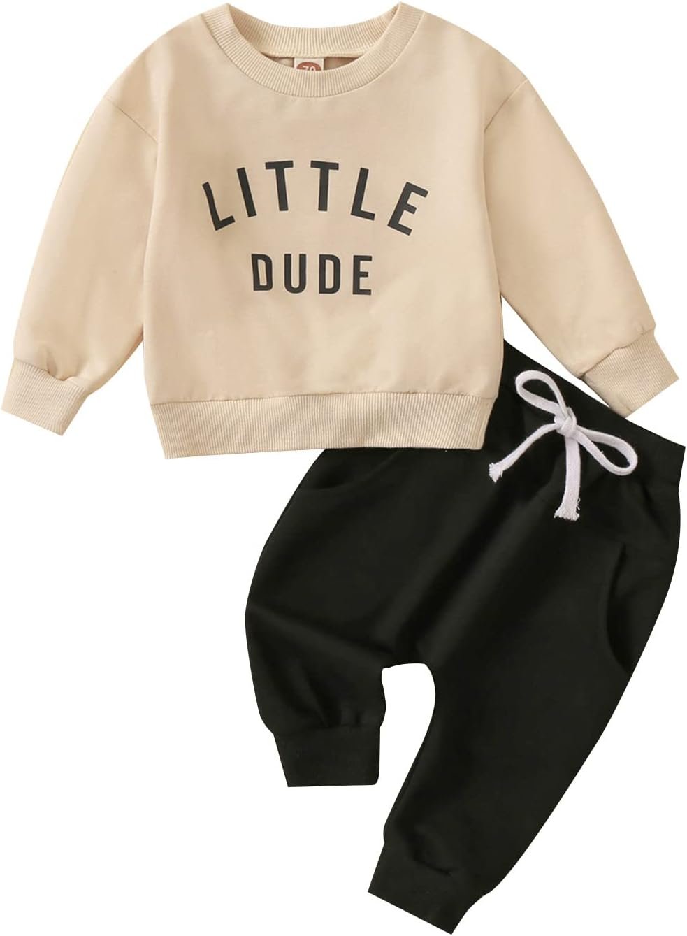 Newborn Baby Boy Fall Clothes Long Sleeve round Neck Letter Print Sweatshirt Top Long Pants Cute Toddler Winter Outfits
