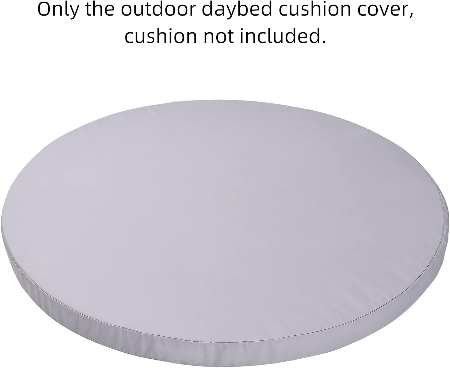 MICTONY Outdoor Daybed Cushion Cover, 66" Replacement Daybed Cover with Elastic Band, Sun Bed Cushion Cover, Outdoor round Bed Cushion, Cover ONLY (Daybed NOT Included), Grey - Grey image number 4
