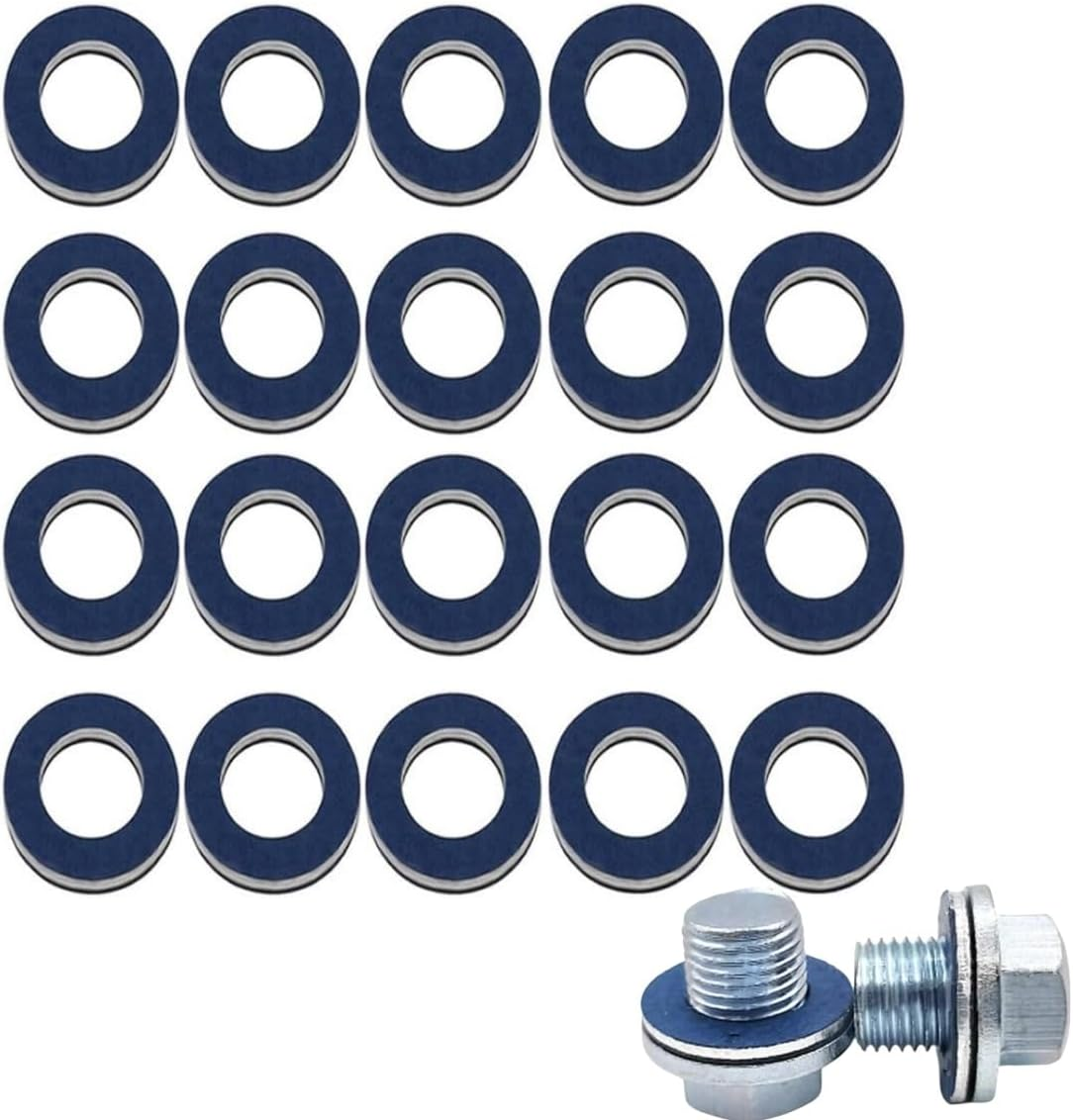 20 PCS Car Oil Drain Plug Gaskets,Seal Ring Oil Sump Washers,Ywbfove 12Mm Id 21Mm Od 1.8Mm Thickness,Engine Pan Drain Plug Washer Kit image number 4