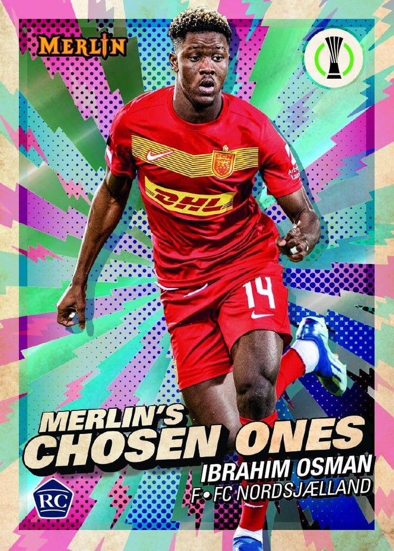 Topps 2023/24 UCC Merlin - Value Box: 28 Count Fantasy Soccer Trading Card image number 1