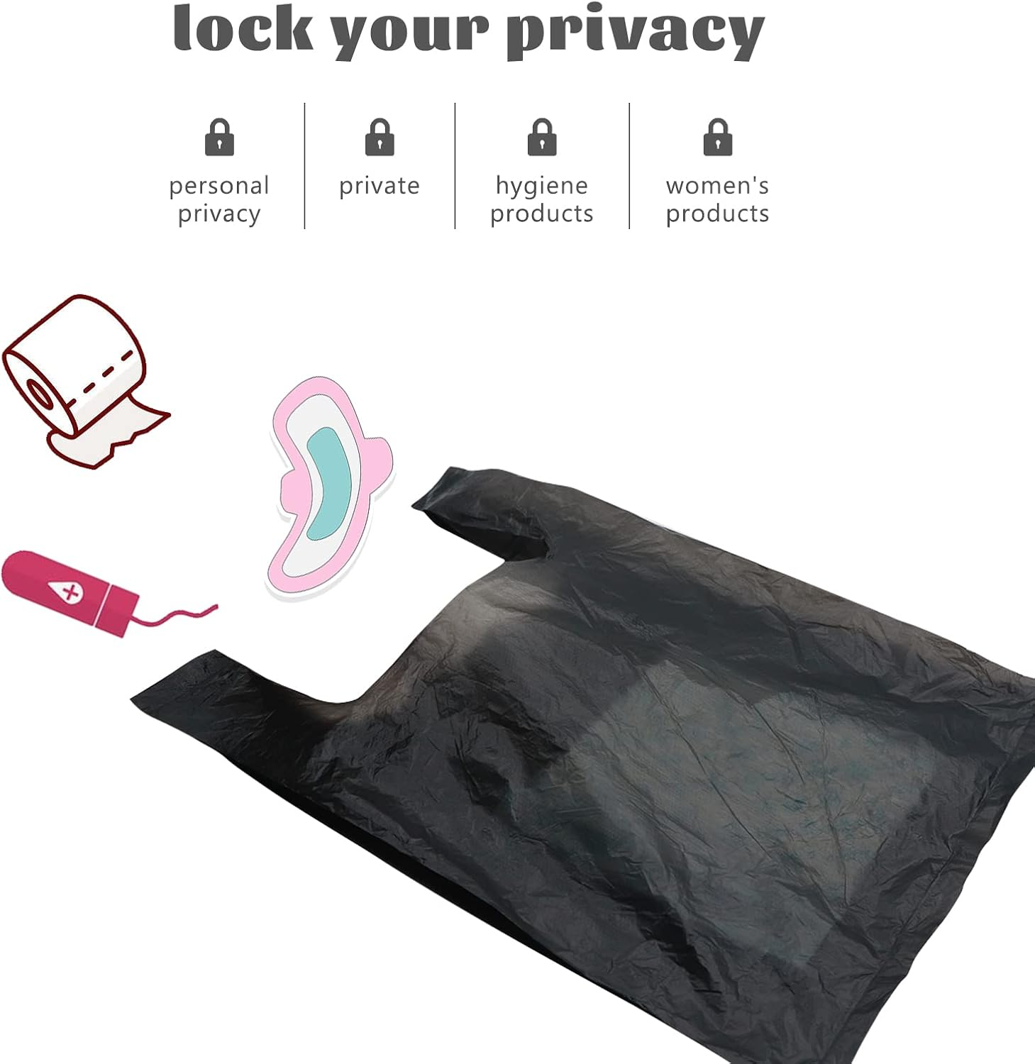 Sanitary Napkin Bags，300 PCS Personal Disposal Bags for Women Sanitary Napkin Feminine Products (300) image number 6