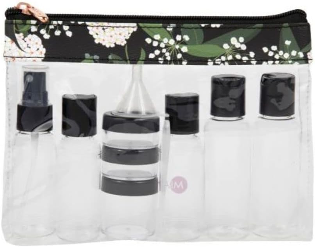 Miamica Women'S Air Mail TSA Compliant Travel Toiletry Bag, Blue and White, 7.5" X 6.5" X 1.25", Blue and White, 7.5" X 6.5" X 1.25", Air Mail TSA Compliant Travel Toiletry Bag