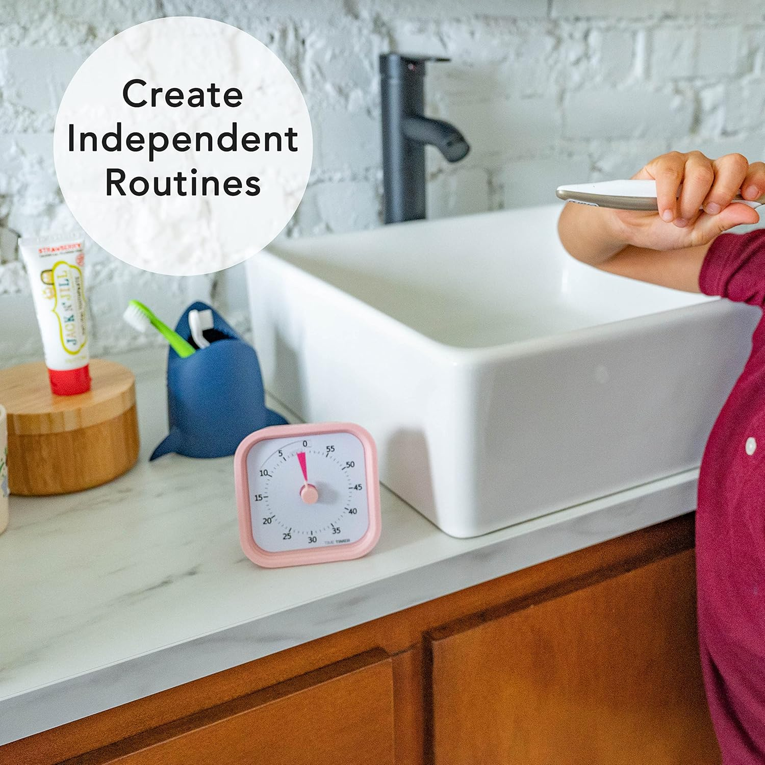 TIME TIMER Home MOD - 60-Minute Visual Timer for Children - Homeschool Supplies Study Tool, Timer for Children'S Desk, Office Desk and Meetings with Silent Operation (Peony Pink), 9 X 5 X 9 Cm image number 3