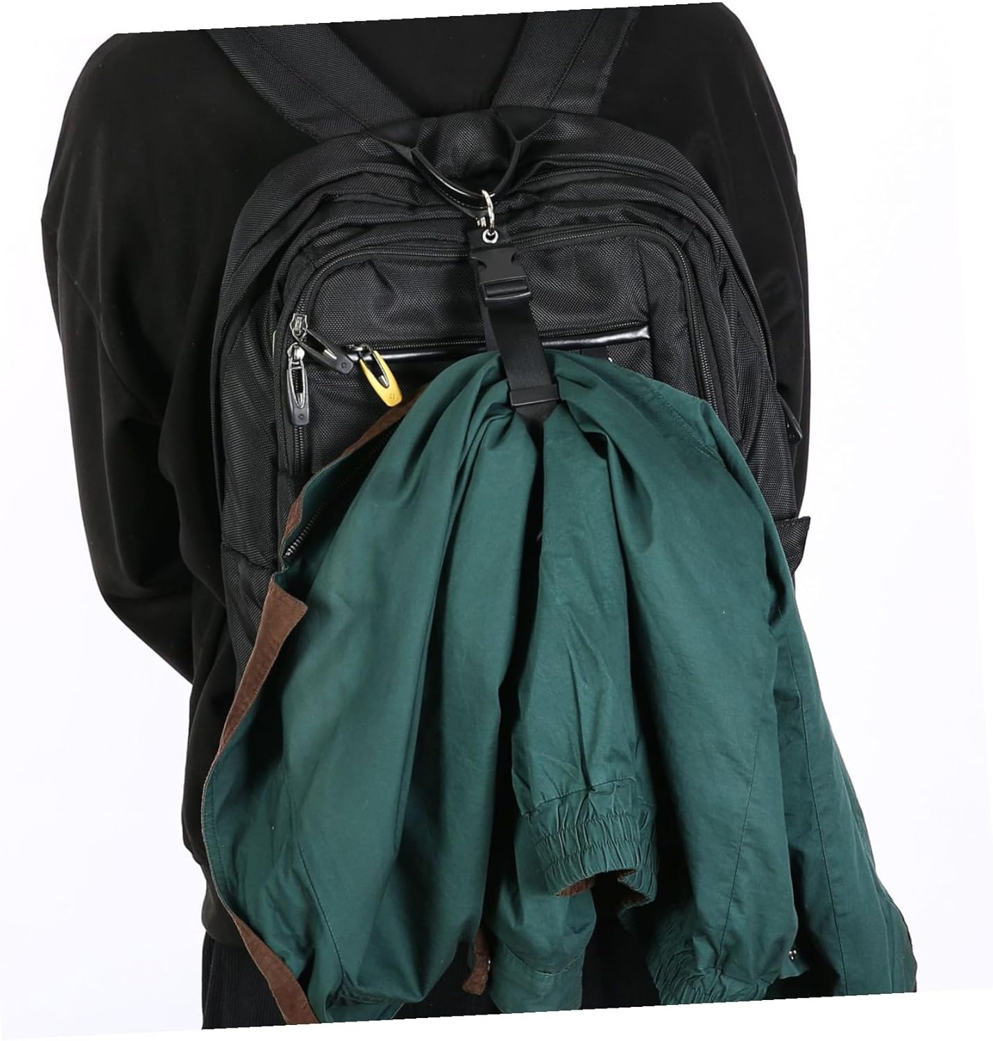 AKOOSY 4Pcs Adjustable Black Luggage Straps for Suitcases, Heavy Duty Travel Belt with Buckle, Portable Anti-Theft Travel Accessories for Outdoor and Suitcase Packing