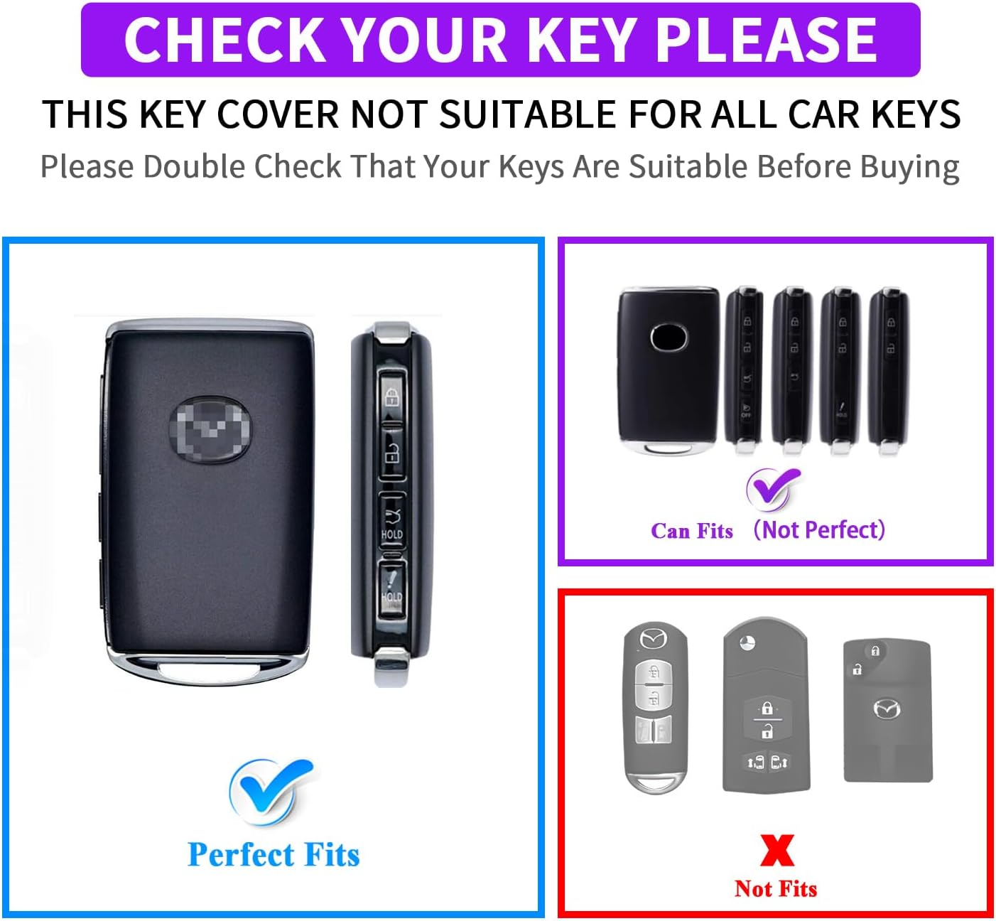 QBUC 2PCS for Mazda Silicone Rubber Key Fob Cover, Key Case with Keychain for 2019-2025 for Mazda 3 6 Cx-5 Cx-50 Cx-30 Cx-9 Smart Key Replacement Protector Car Accessories(4 Buttons) image number 1