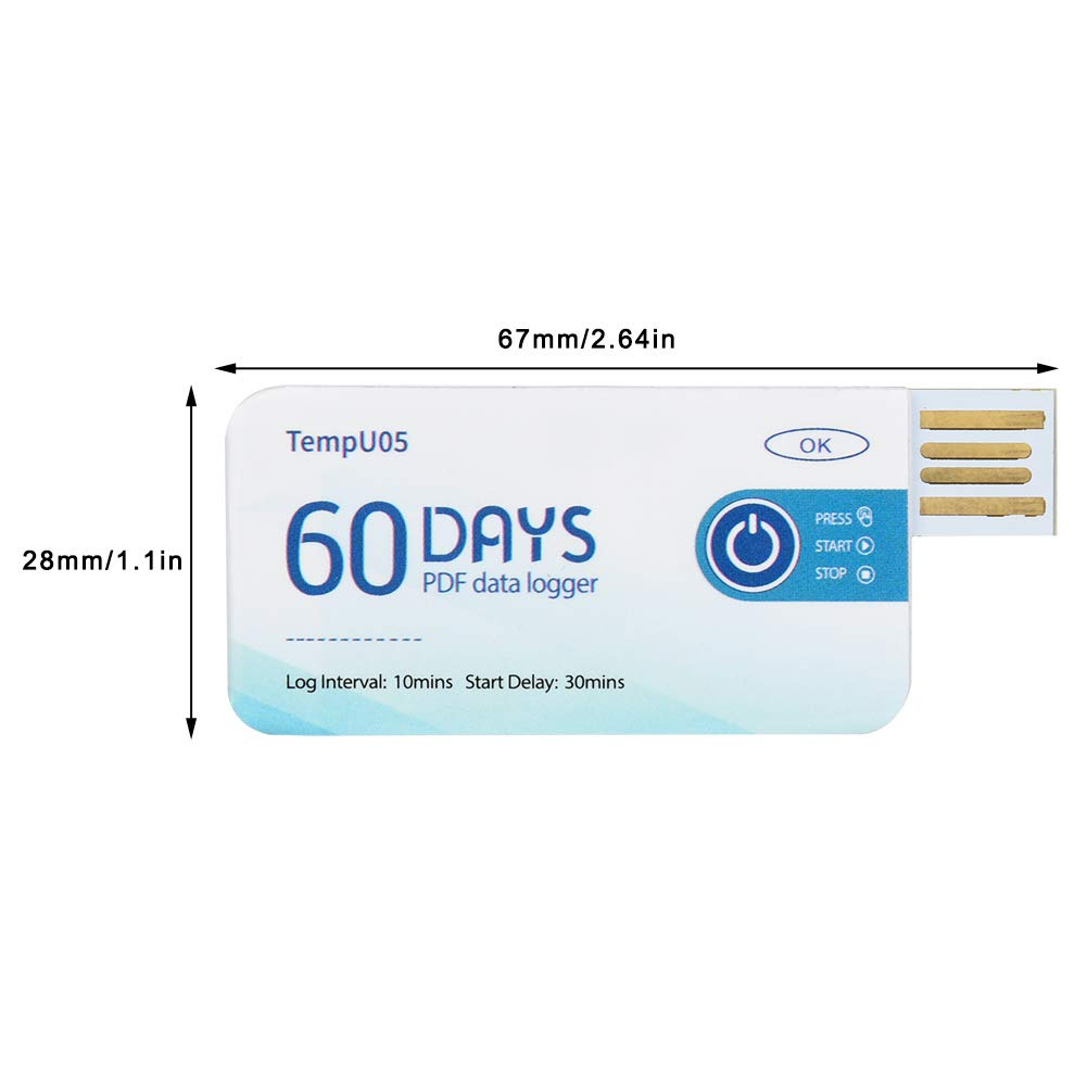 USB Temperature Data Logger, Store 10000 Data Temperature Data Logger for Chemical Products for Food for Storage Process(Tempu05) image number 5