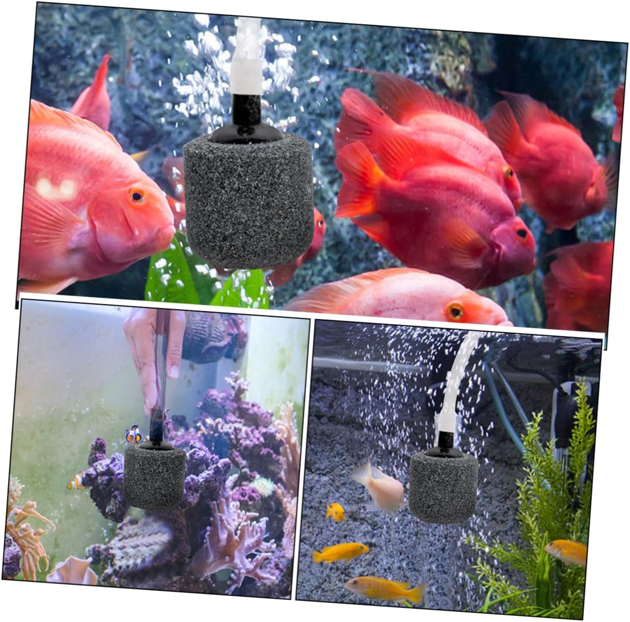ROMISBABA 10Pcs Aquarium Air Stones for Fish Tank Mute Bubble Diffuser for Freshwater Seawater Oxygen Stones for Hydroponics Aquarium Decoration Pet Health Unique Aquatic Landscape image number 6