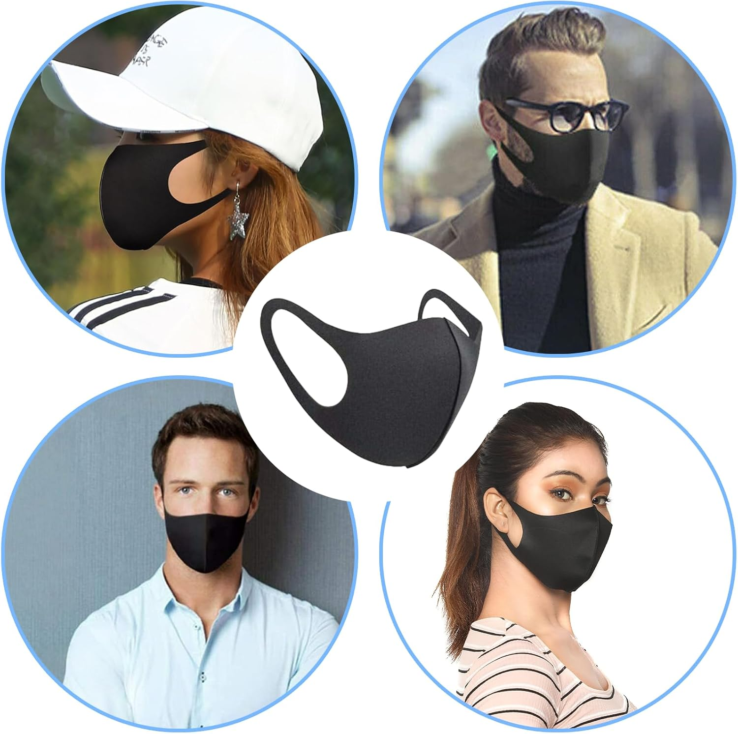 Jeyzuroa 3-Pack Washable Reusable Face Masks for Men & Women - Breathable Fabric Mask image number 1