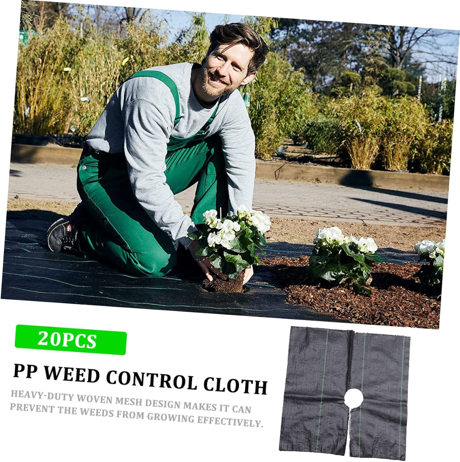 Yardwe Sturdy Weeding Ground Cloth 20 Pack Pp Barrier Fabric for Gardening Orchards image number 2