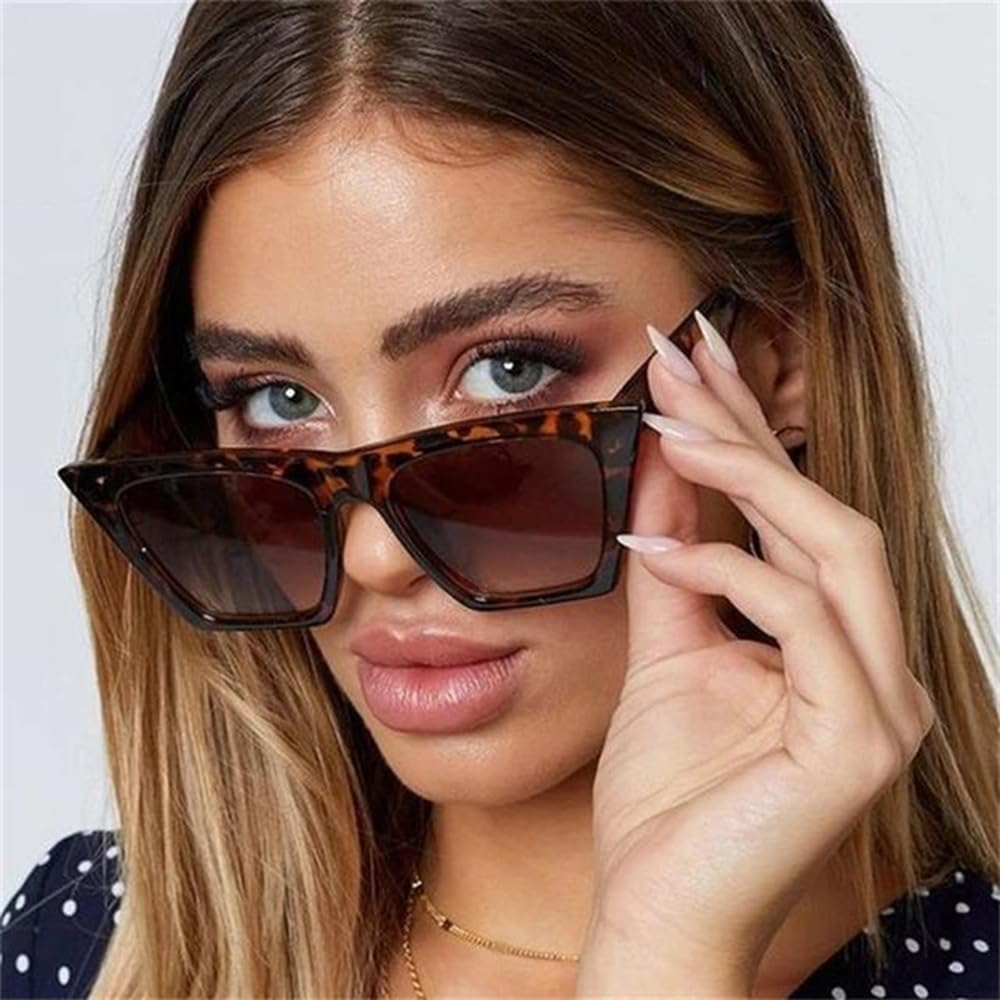 SORVINO Cateye Square Sunglasses for Women Men Trendy Retro Classic Vintage Square Sunglasses Black image number 1