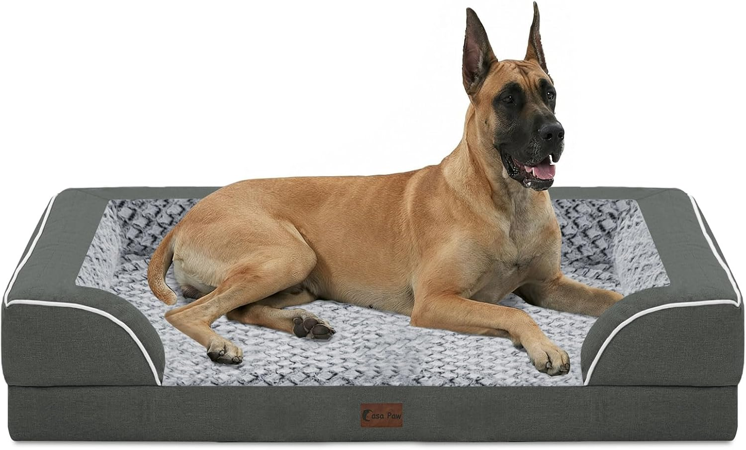 Orthopedic XL Dog Beds, Waterproof Memory Foam Big Pet Bed for Extra Large Sized Dogs 45X35Inch, Non-Slip Bottom and Egg-Crate Foam Dog Couch Bed with Washable Removable Cover, Brown