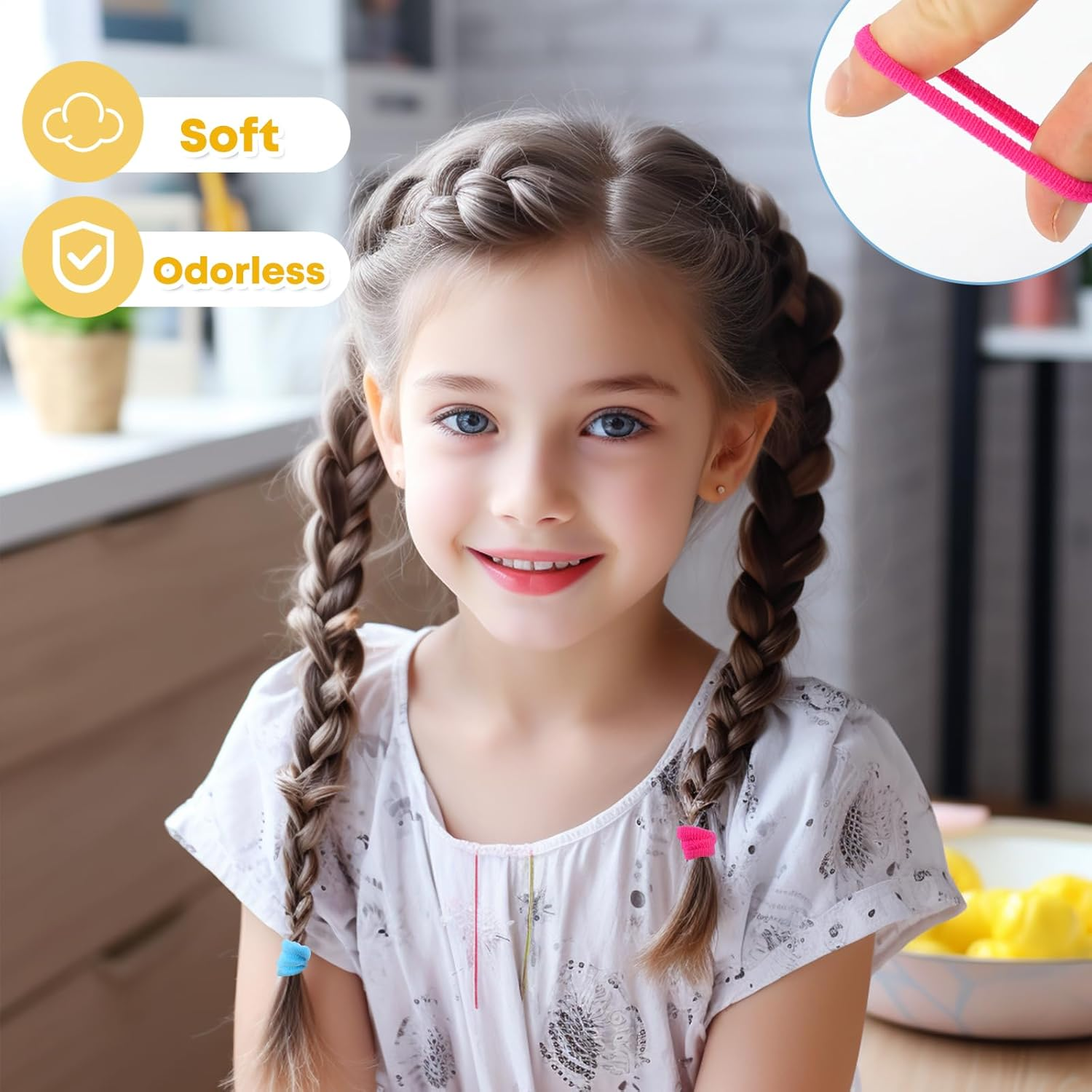 Hanyousheng Pack of 200 Women'S Hair Bobbles, Hair Bands, Hair Bands, Hair Bands, Small Hair Bobbles for Girls, Men, Women, Multicoloured image number 5