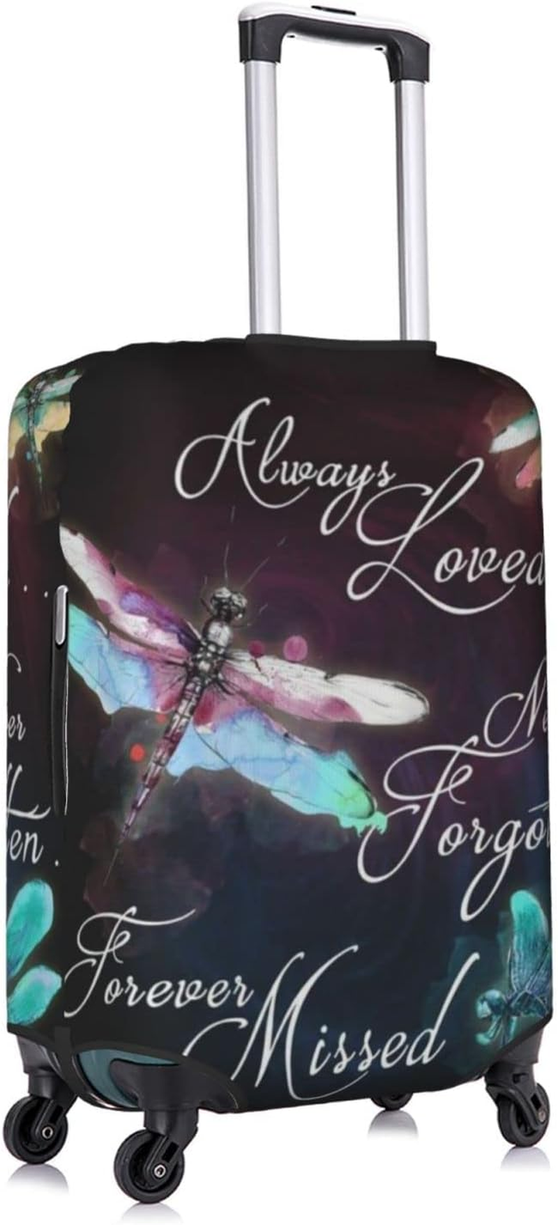 Obabo Serene Coastal Travel Luggage Cover,Washable Suitcase Cover Protector Anti-Scratch Suitcase Cover Fits 18-32 In, Colorful Dragonfly, X-Large