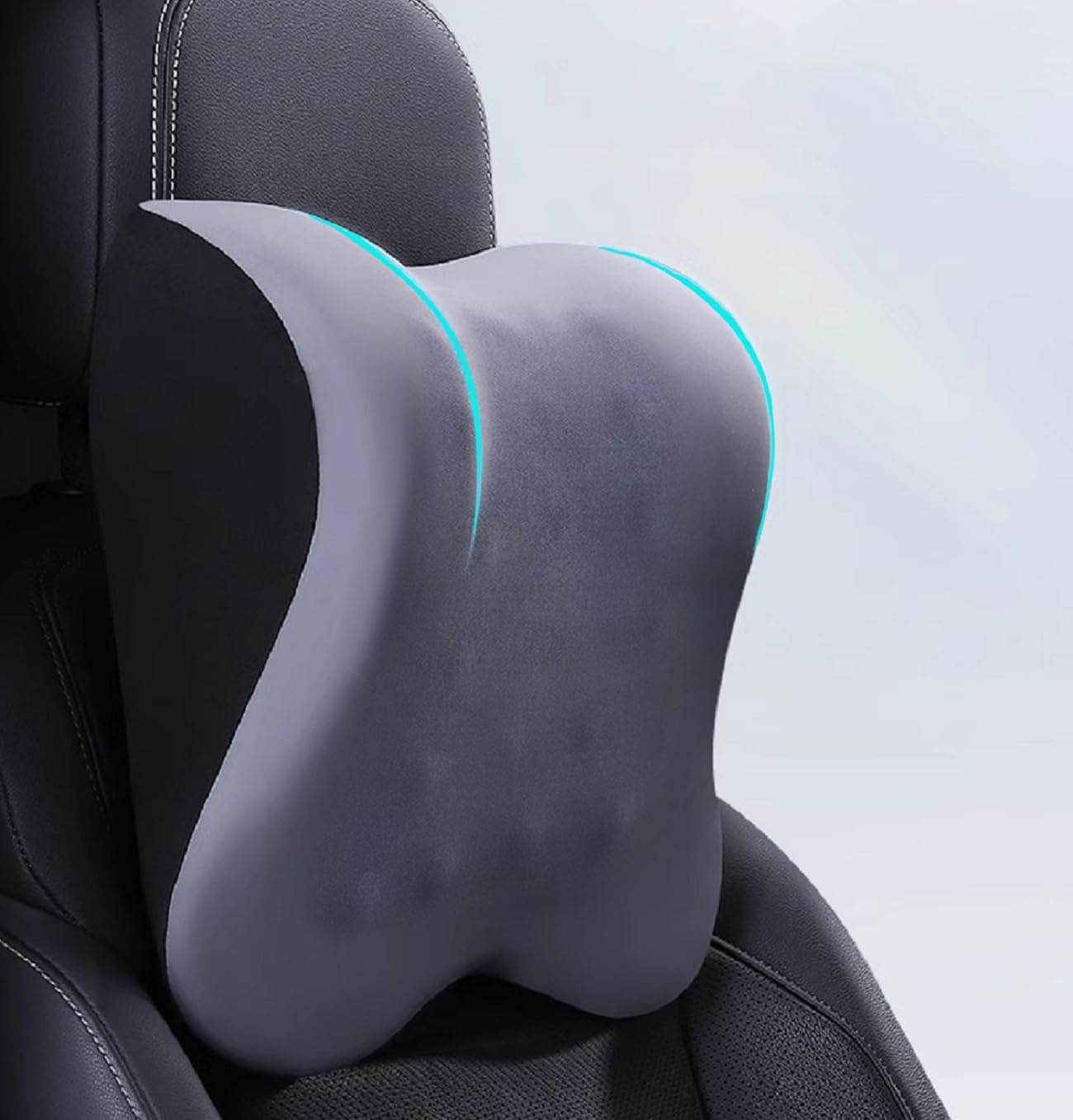 ANTETOKO Car Pillow for Neck Pain Relief and Cervical Support,Pure Memory Foam Car Neck Pillow for Car Seat with Adjustable Strap and Washable Cover,Car Headrest Pillow for Ergonomic Design (Grey) image number 5