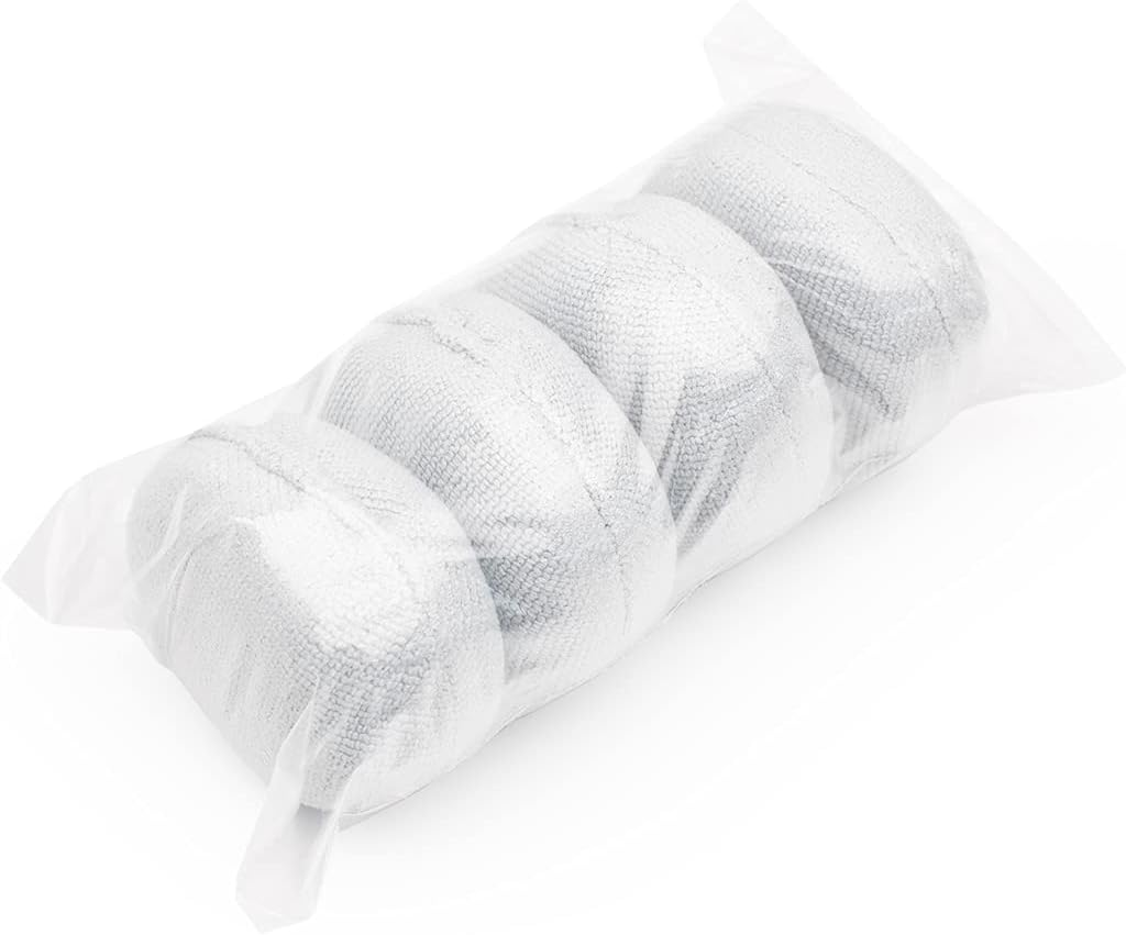 The Rag Company - Pearl Puck NO SOAK Applicator - Ergonomic Ceramic Coating Applicator; Pearl Weave Microfiber Exterior; Patented Plastic Barrier to Prevent over Absorption, Ice Grey (4-Pack) image number 3