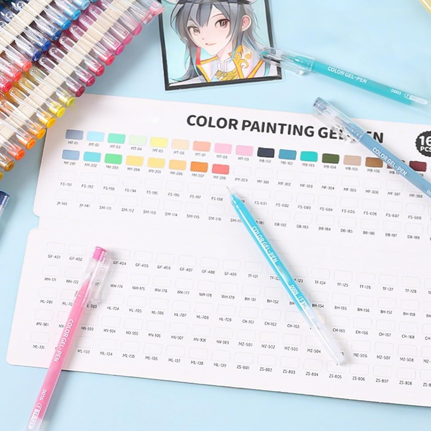 168Pcs Gel Pens Set, 162 Colors Gel Pens for Adult Coloring Books with Exquisite Transparent Storage Bag, 0.6Mm Fine Point Quick-Drying Ink for Coloring & Writing, Journaling & Office image number 2