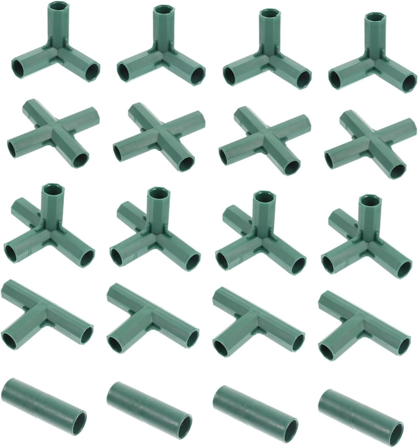 FONDOTIN 20Pcs Garden Pillar Connectors Tube Joints Kit 16Mm Plant Trellis Plastic Connectors Straight Tee Cross Fittings for Greenhouse Frame Support Gardening Supplies image number 4