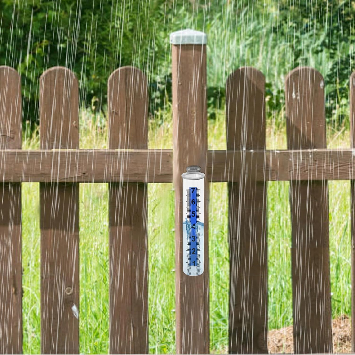 Outdoor Rain Gauge - Precision Rain Measure Tool,Real-Time Rainfall Gauge for Deck Garden Yard Outdoors Patio Lawn Fence Farm image number 4